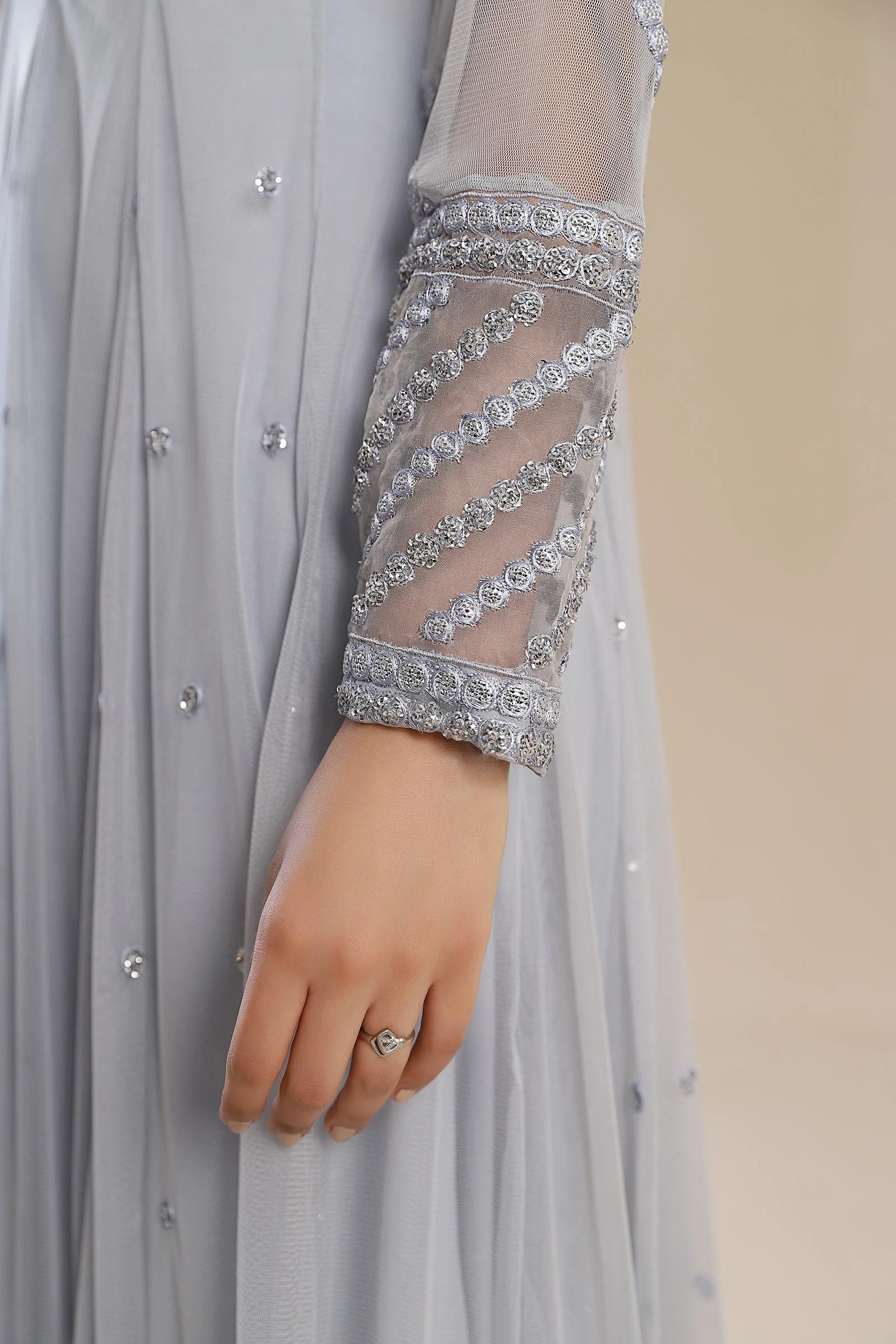 3 Piece Embroidered Poly Net Suit - Image 7