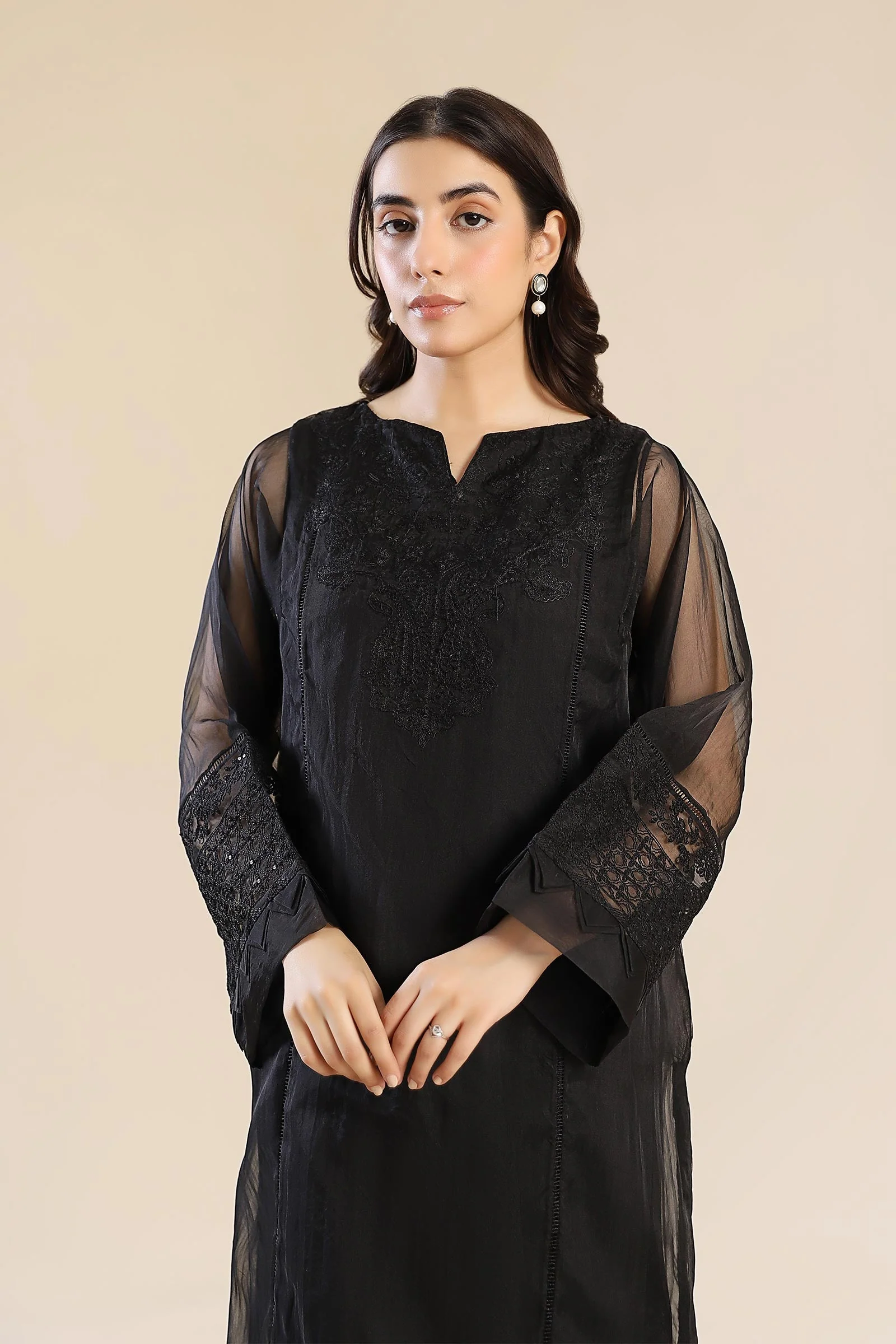 3 Piece Embroidered Organza Suit - Image 6