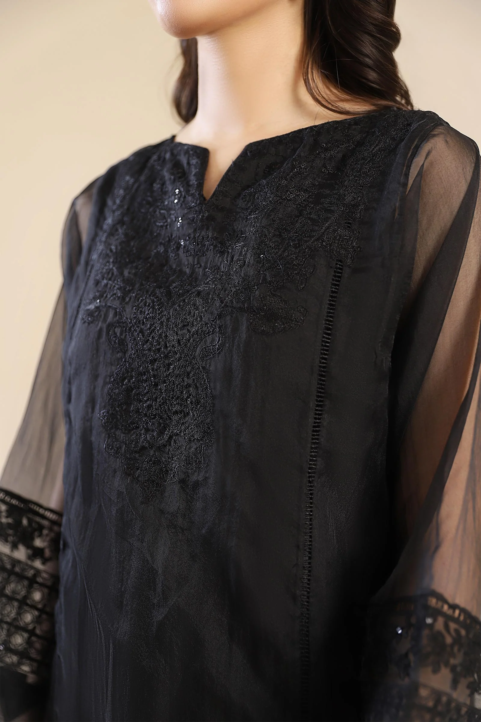 3 Piece Embroidered Organza Suit - Image 8