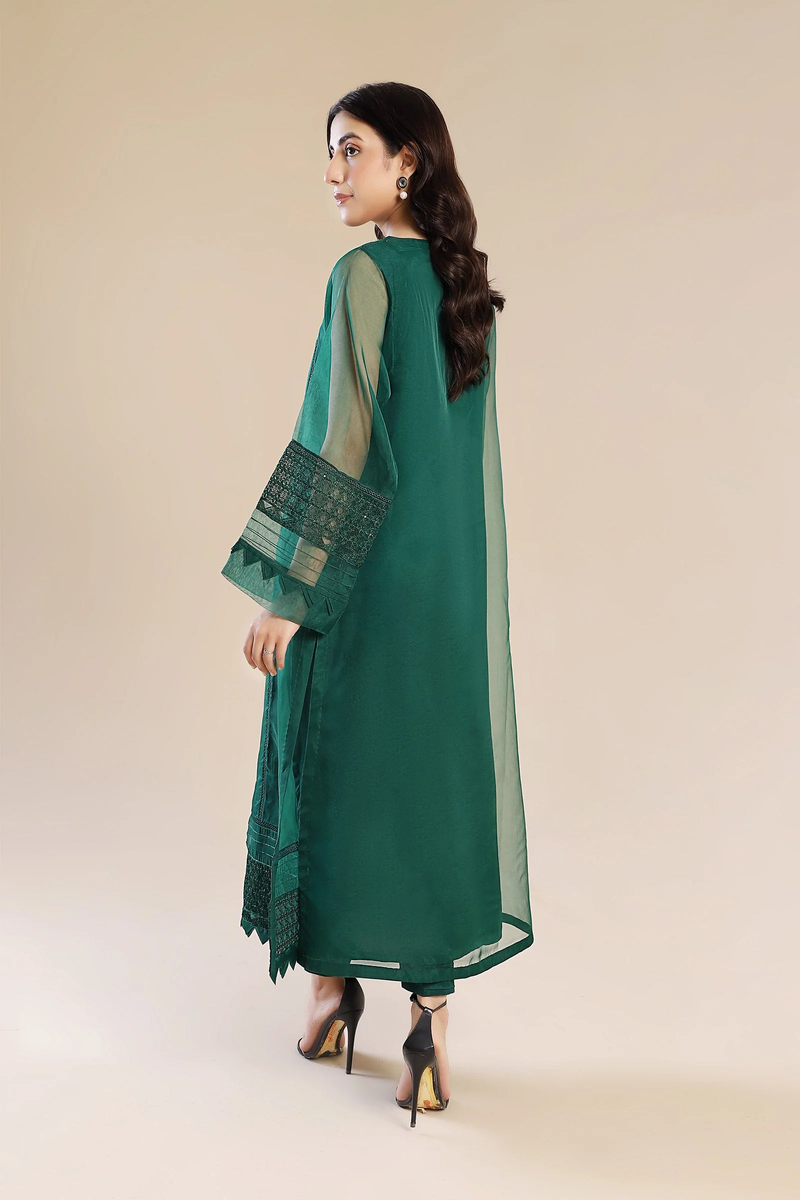 3 Piece Embroidered Organza Suit - Image 10