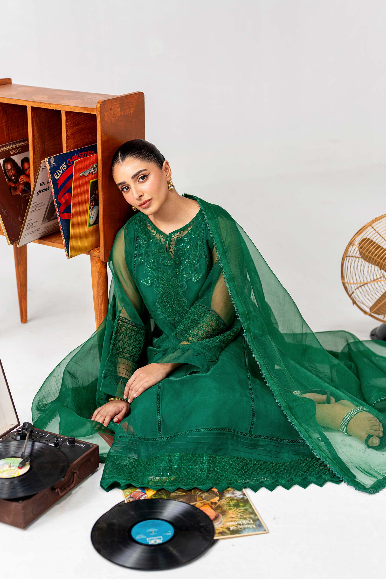 3 Piece Embroidered Organza Suit - Image 3
