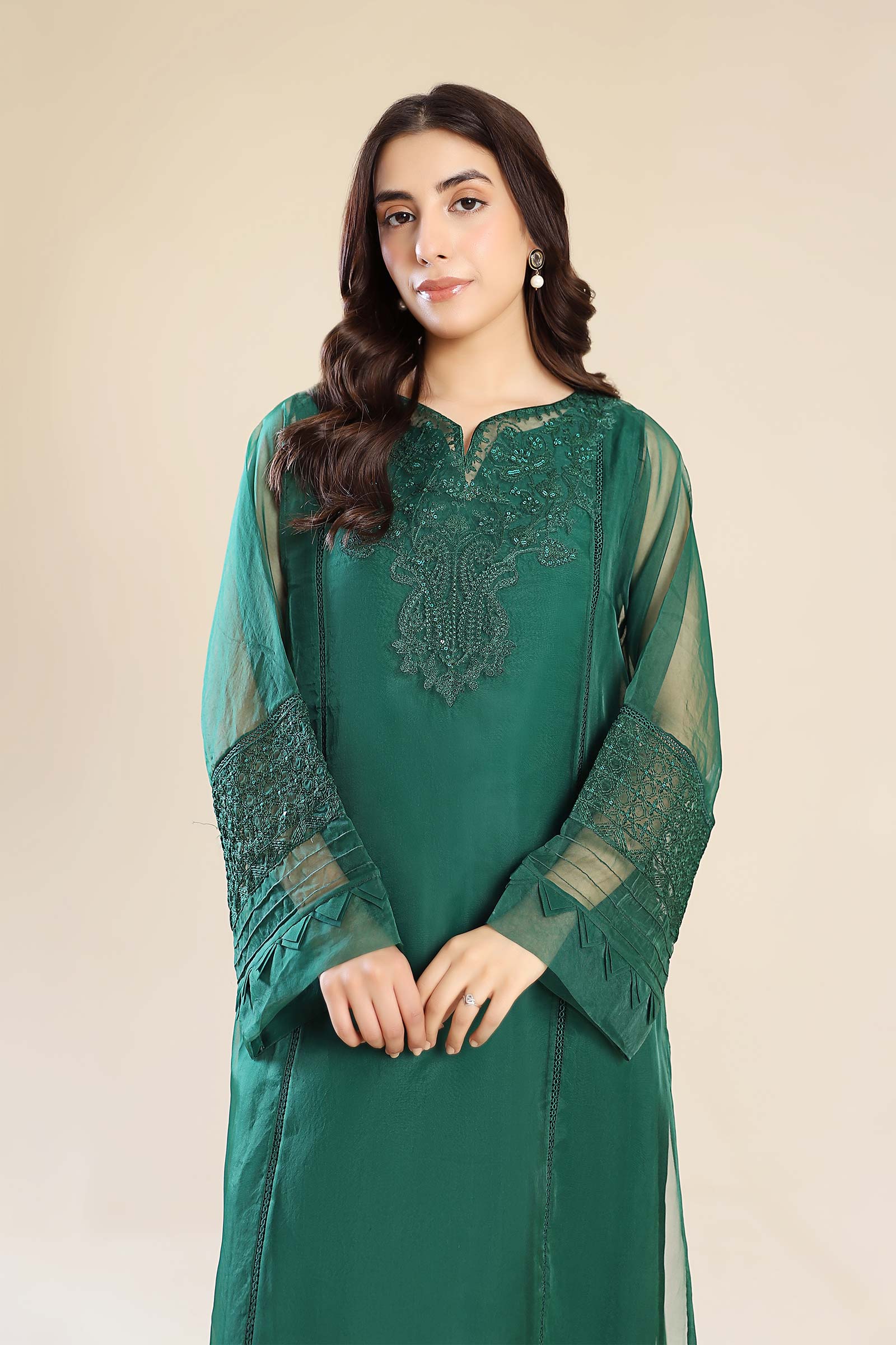 3 Piece Embroidered Organza Suit - Image 6