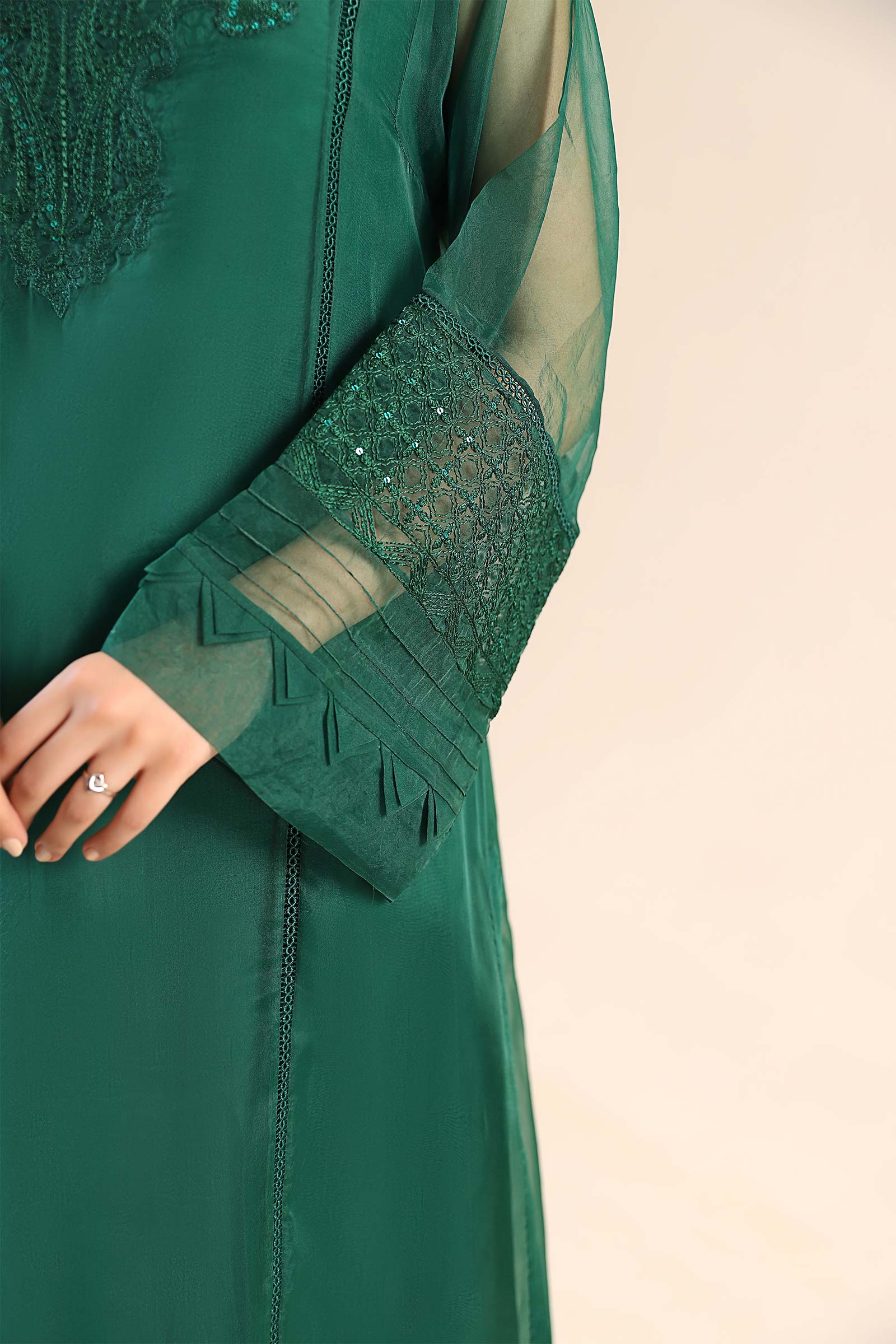 3 Piece Embroidered Organza Suit - Image 7