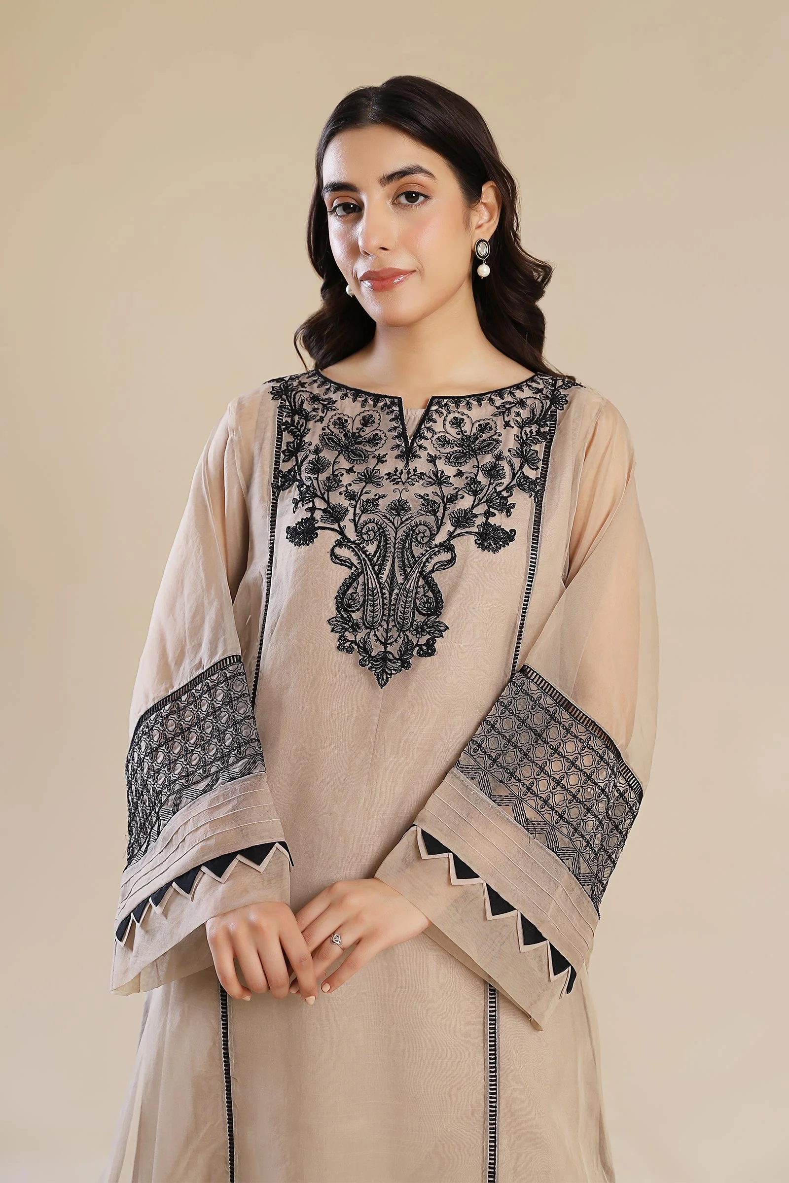 3 Piece Embroidered Organza Suit - Image 5