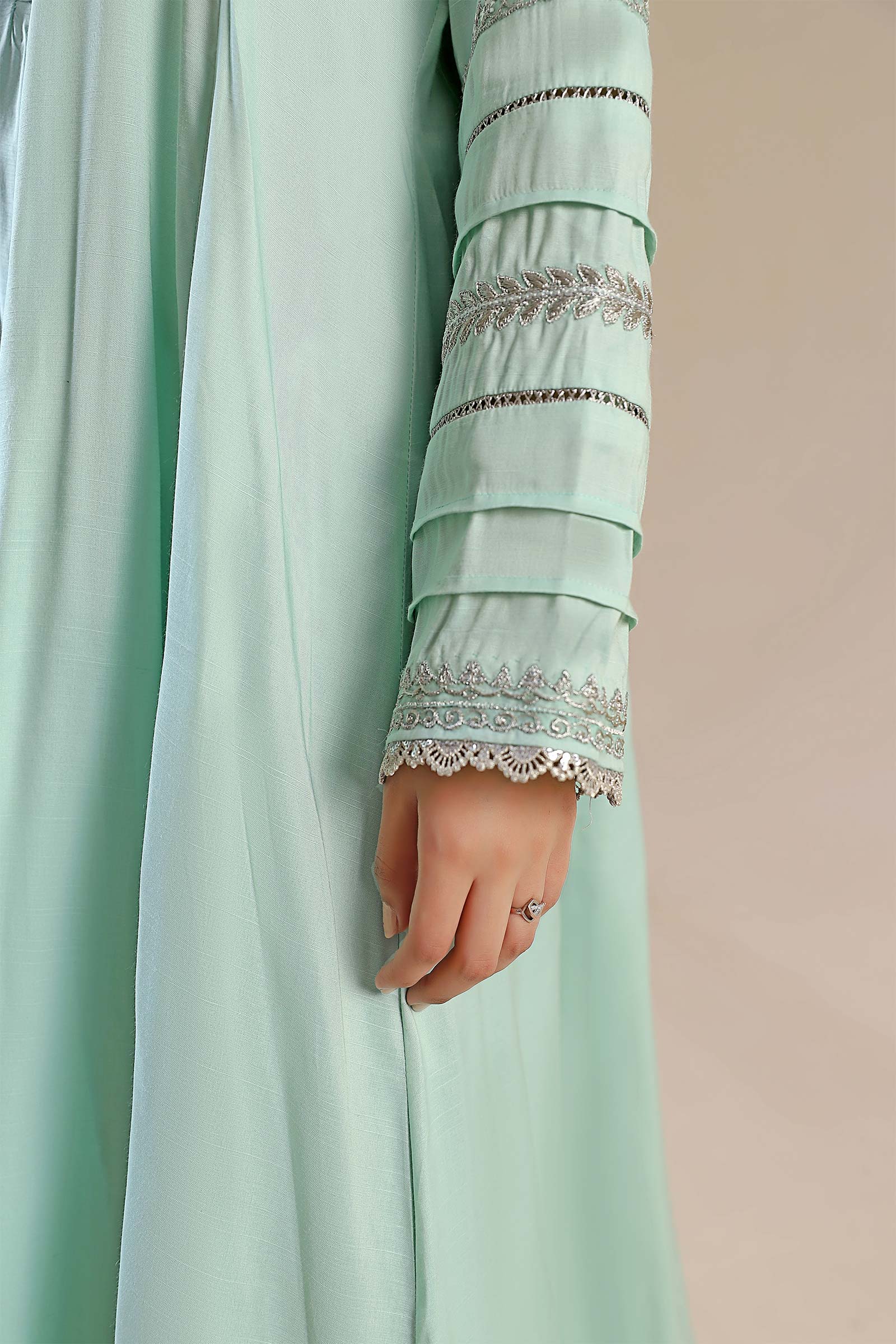 2 Pc Embroidered Raw Silk Suit - Image 4