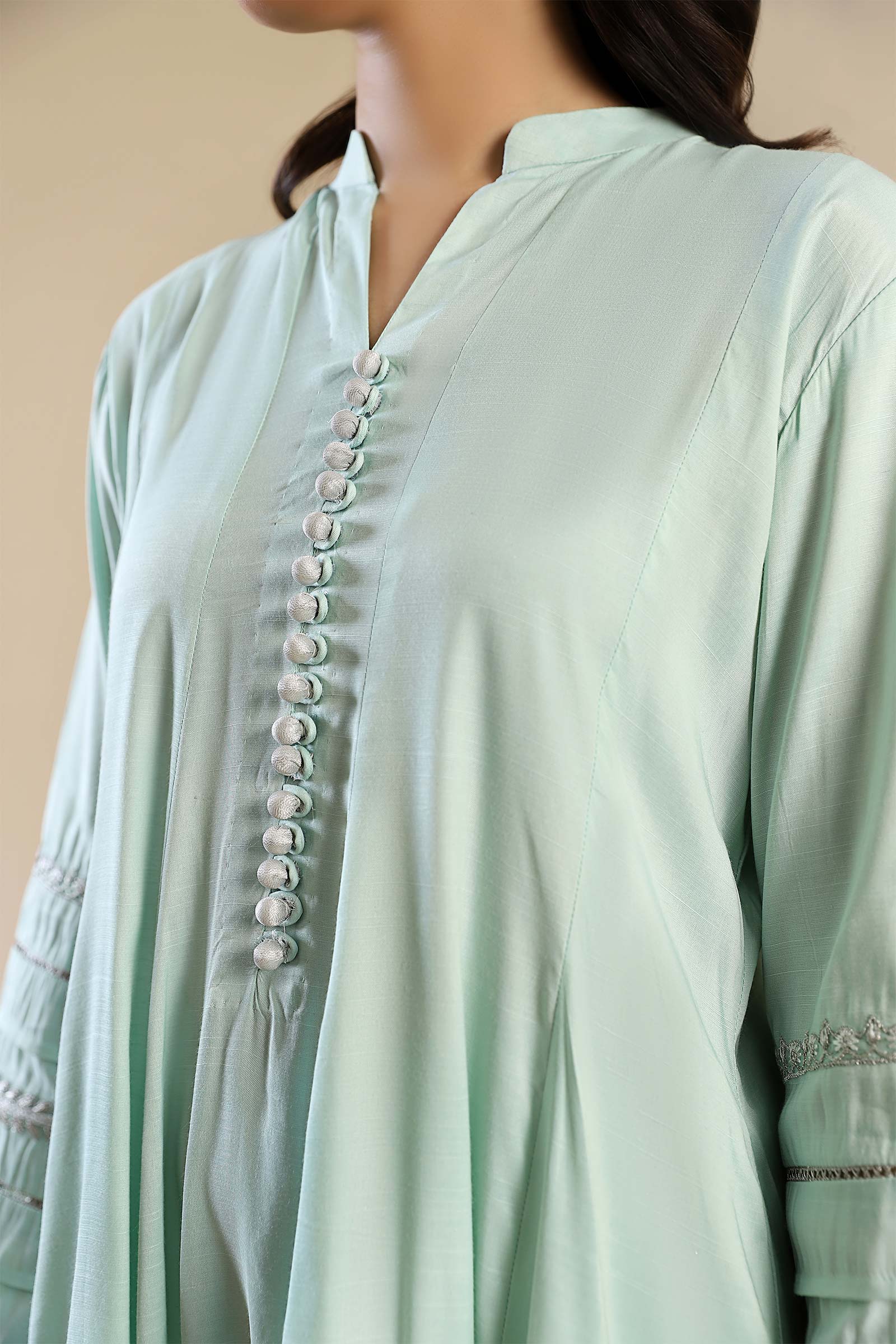 2 Pc Embroidered Raw Silk Suit - Image 5
