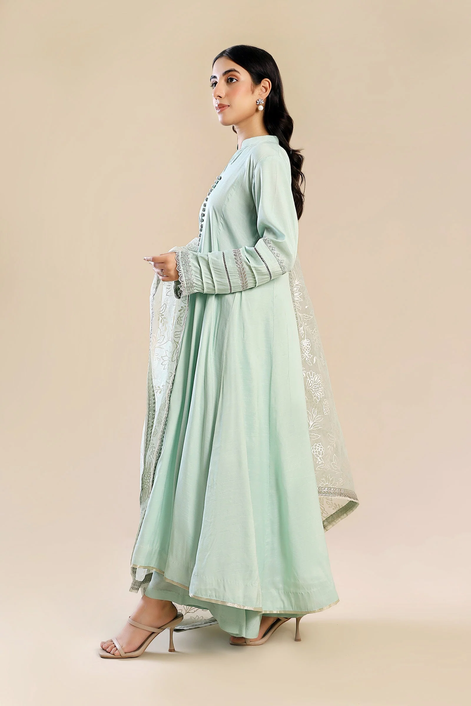 2 Pc Embroidered Raw Silk Suit - Image 6