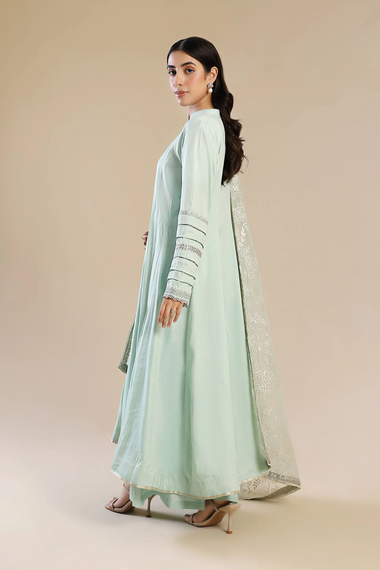 2 Pc Embroidered Raw Silk Suit - Image 7