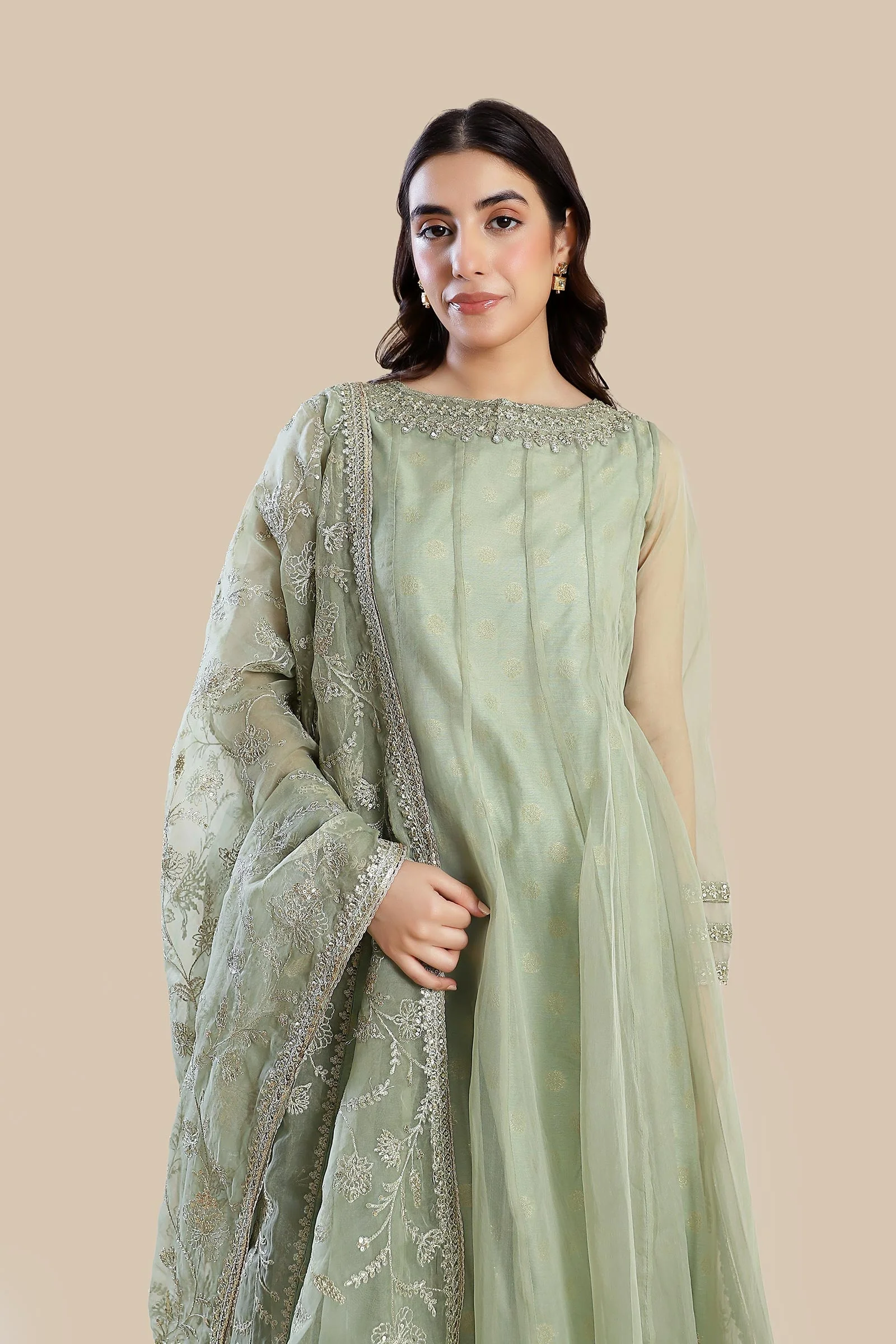 2 Pc Embroidered Organza Suit - Image 2