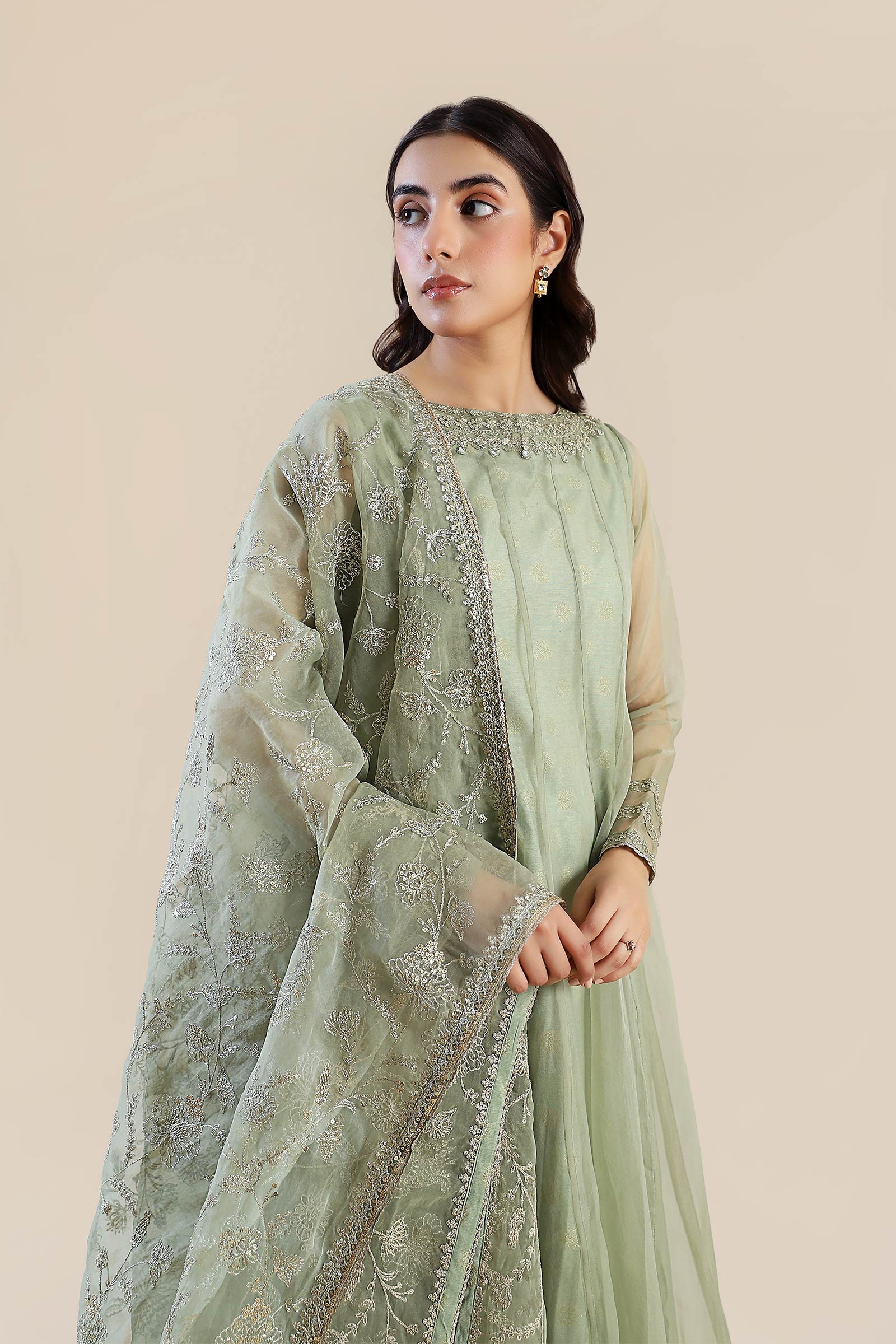 2 Pc Embroidered Organza Suit - Image 3
