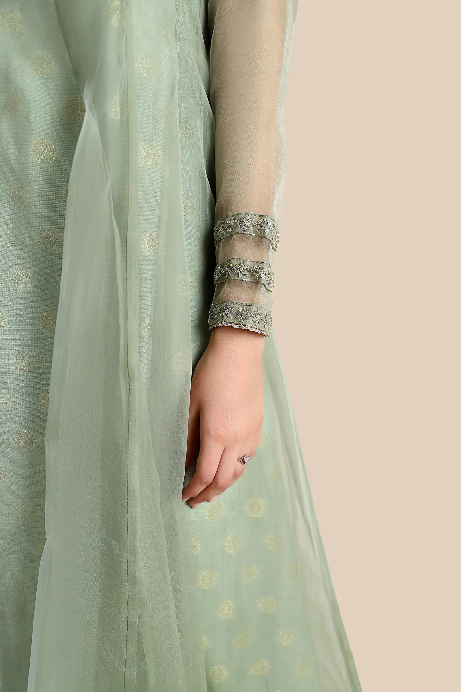 2 Pc Embroidered Organza Suit - Image 4