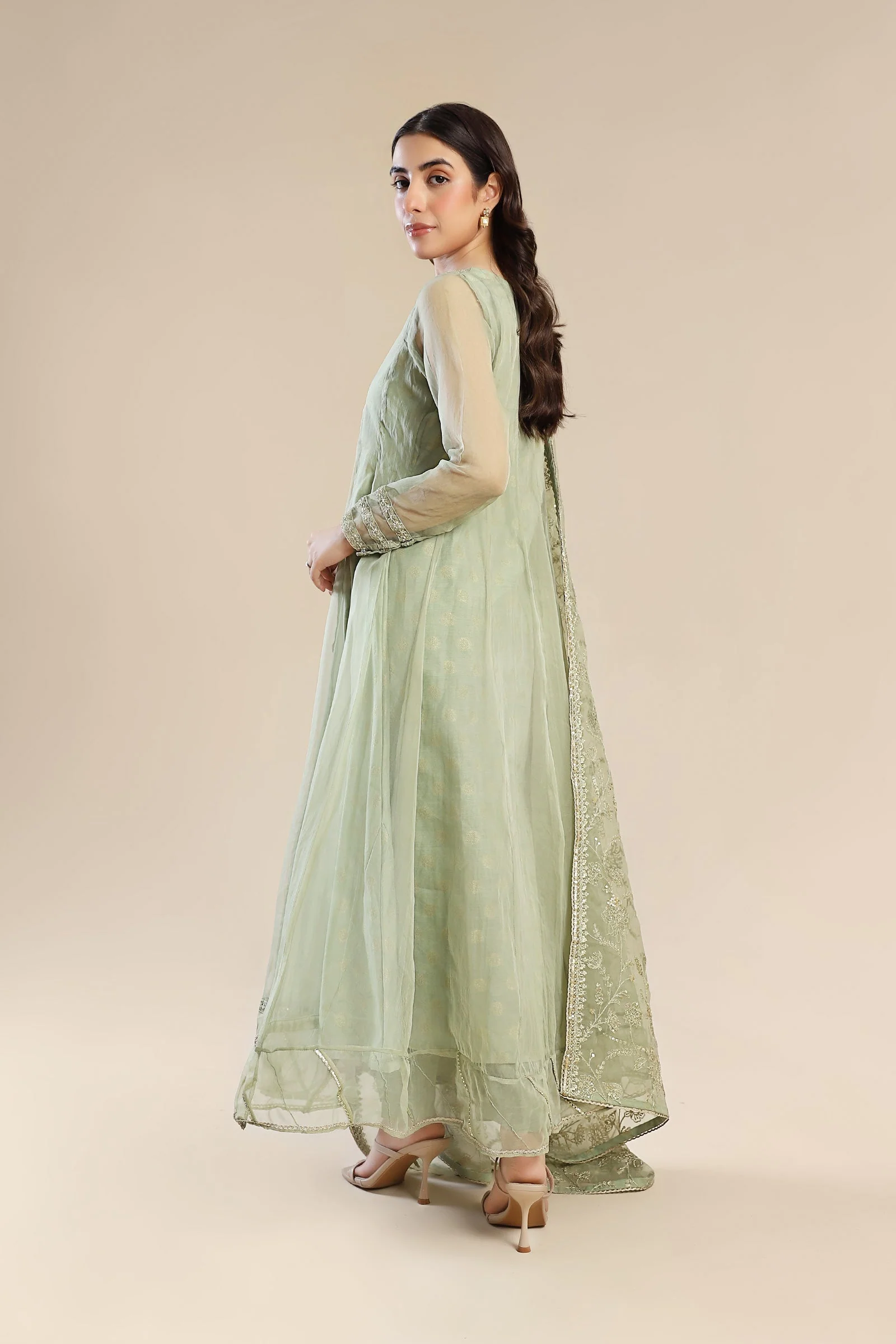 2 Pc Embroidered Organza Suit - Image 7