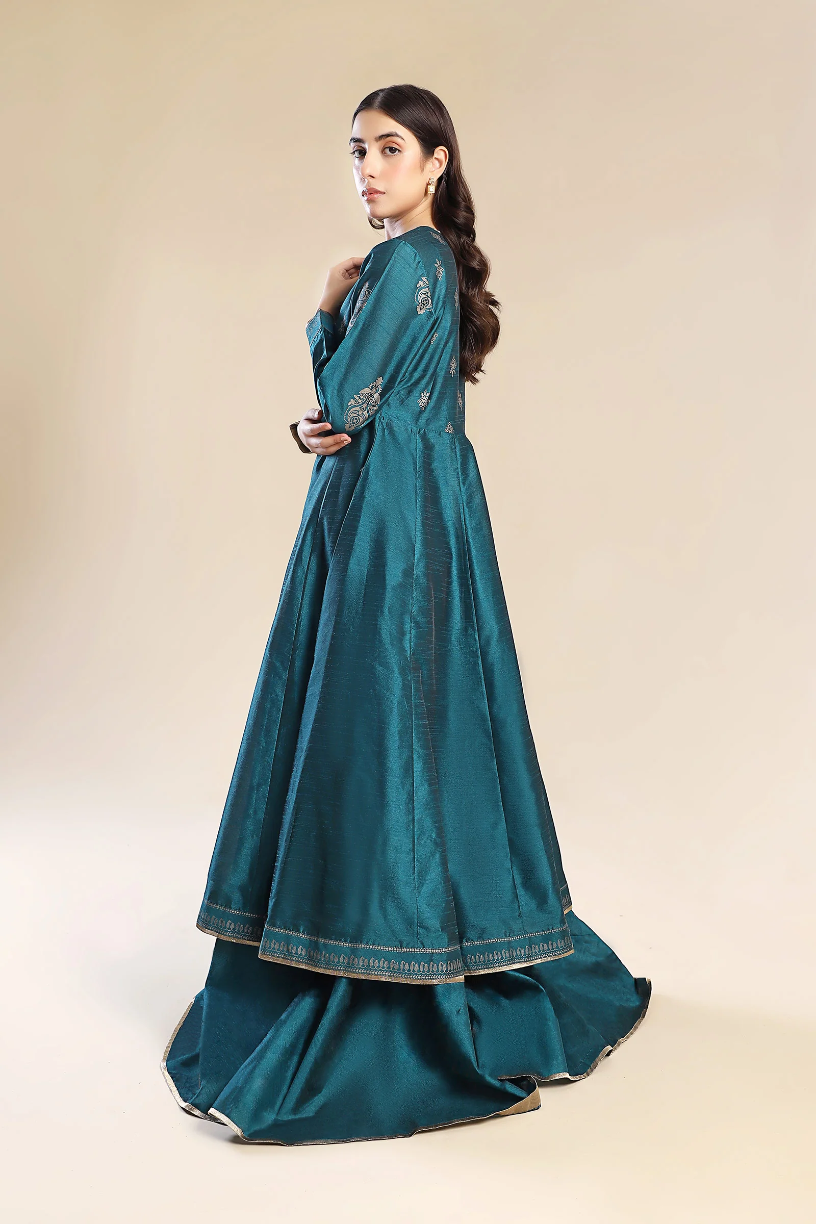 3 Pc Printed Raw Silk Suit - Image 7