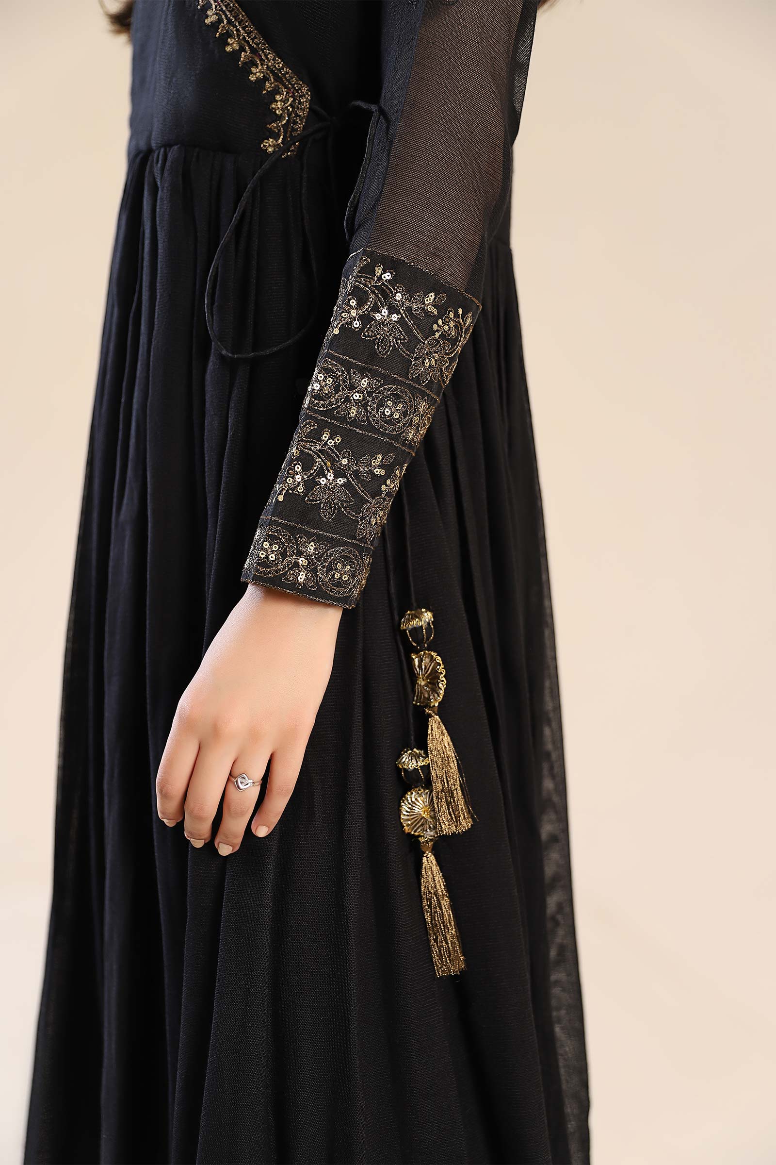Embroidered Cotton Net Angrakha - Image 5