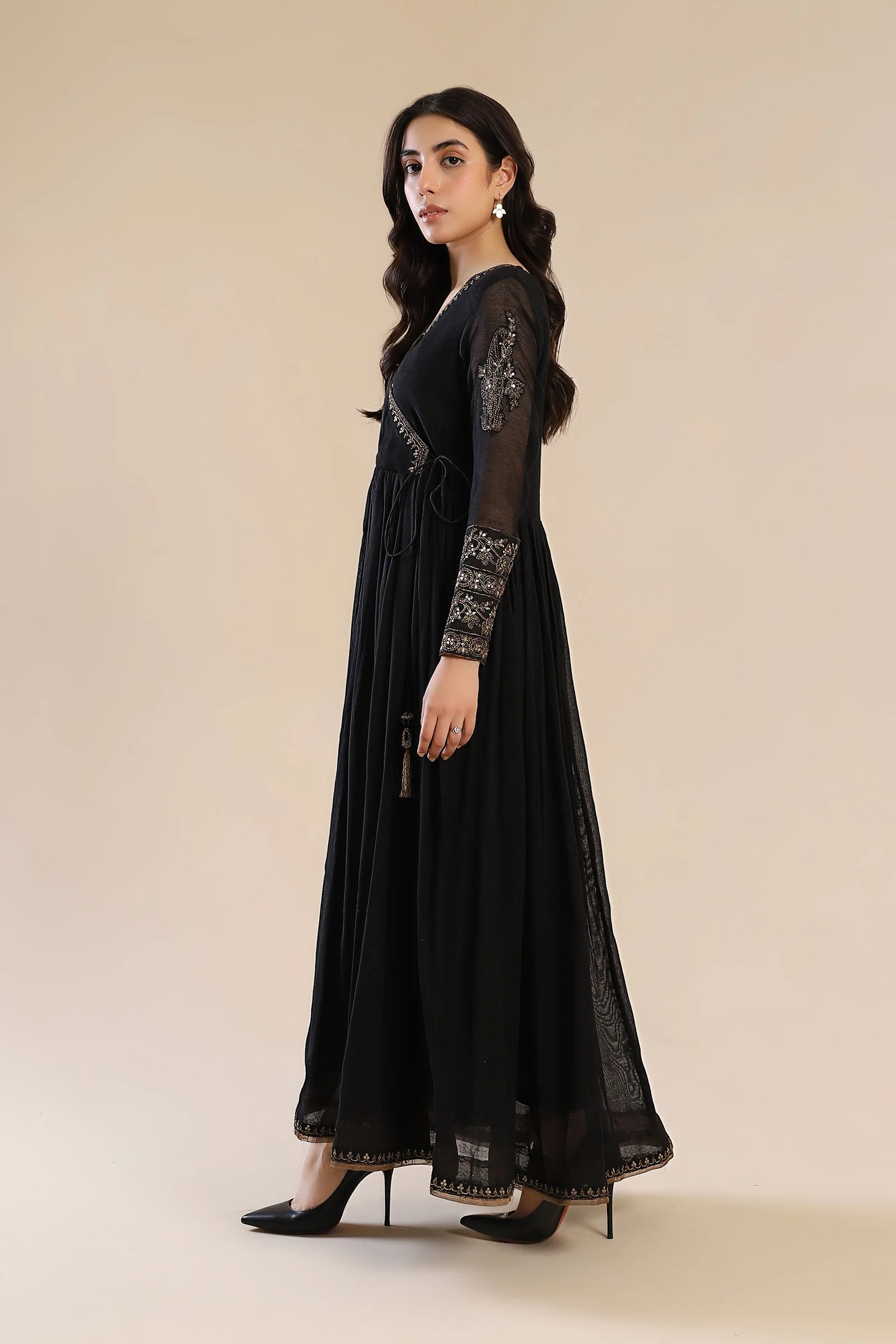 Embroidered Cotton Net Angrakha - Image 7
