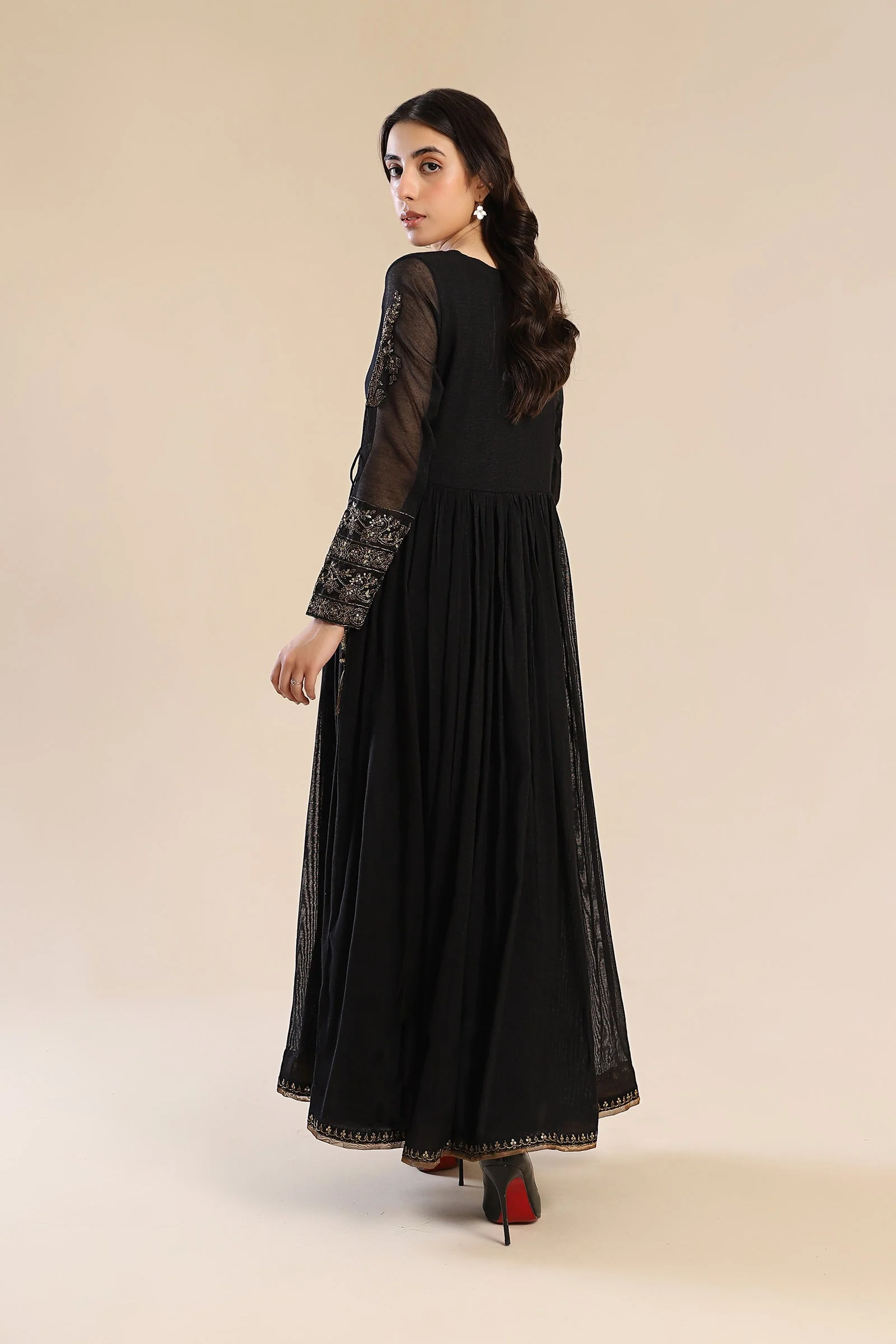 Embroidered Cotton Net Angrakha - Image 8