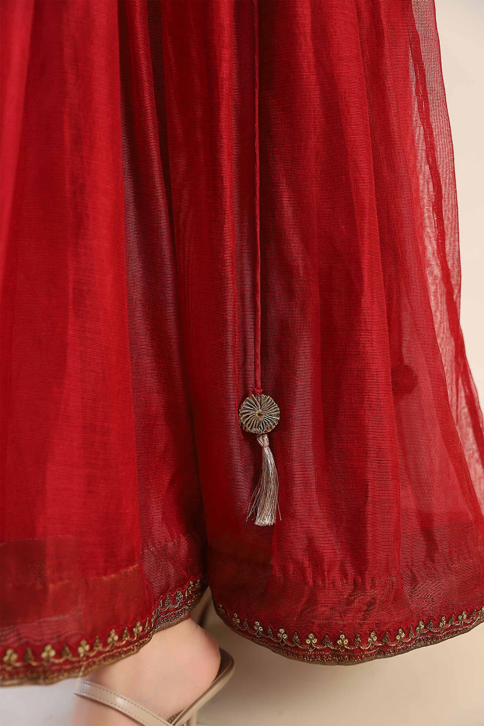 Embroidered Cotton Net Angrakha - Image 11