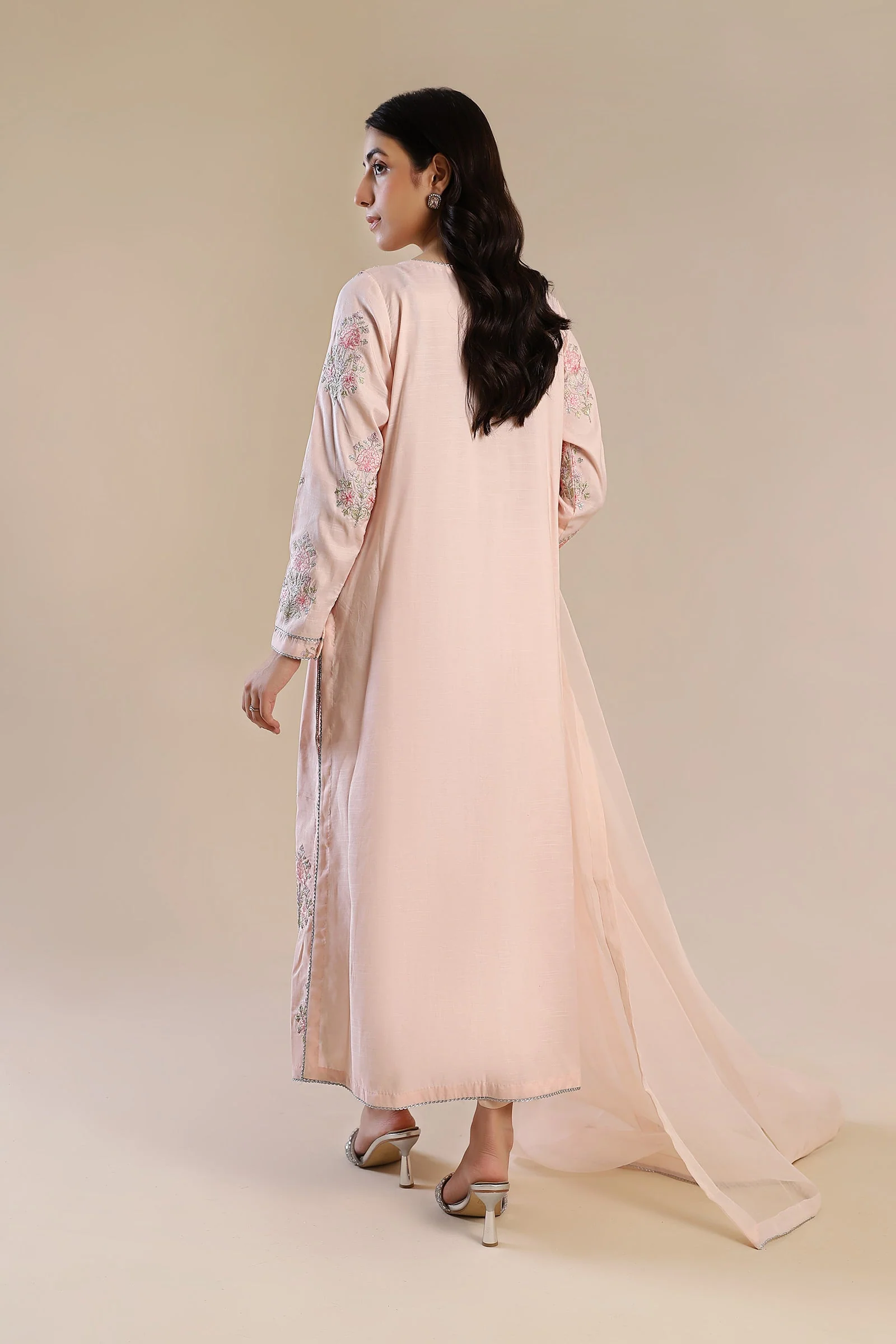 2 Pc Embroidered Raw Silk Suit - Image 10