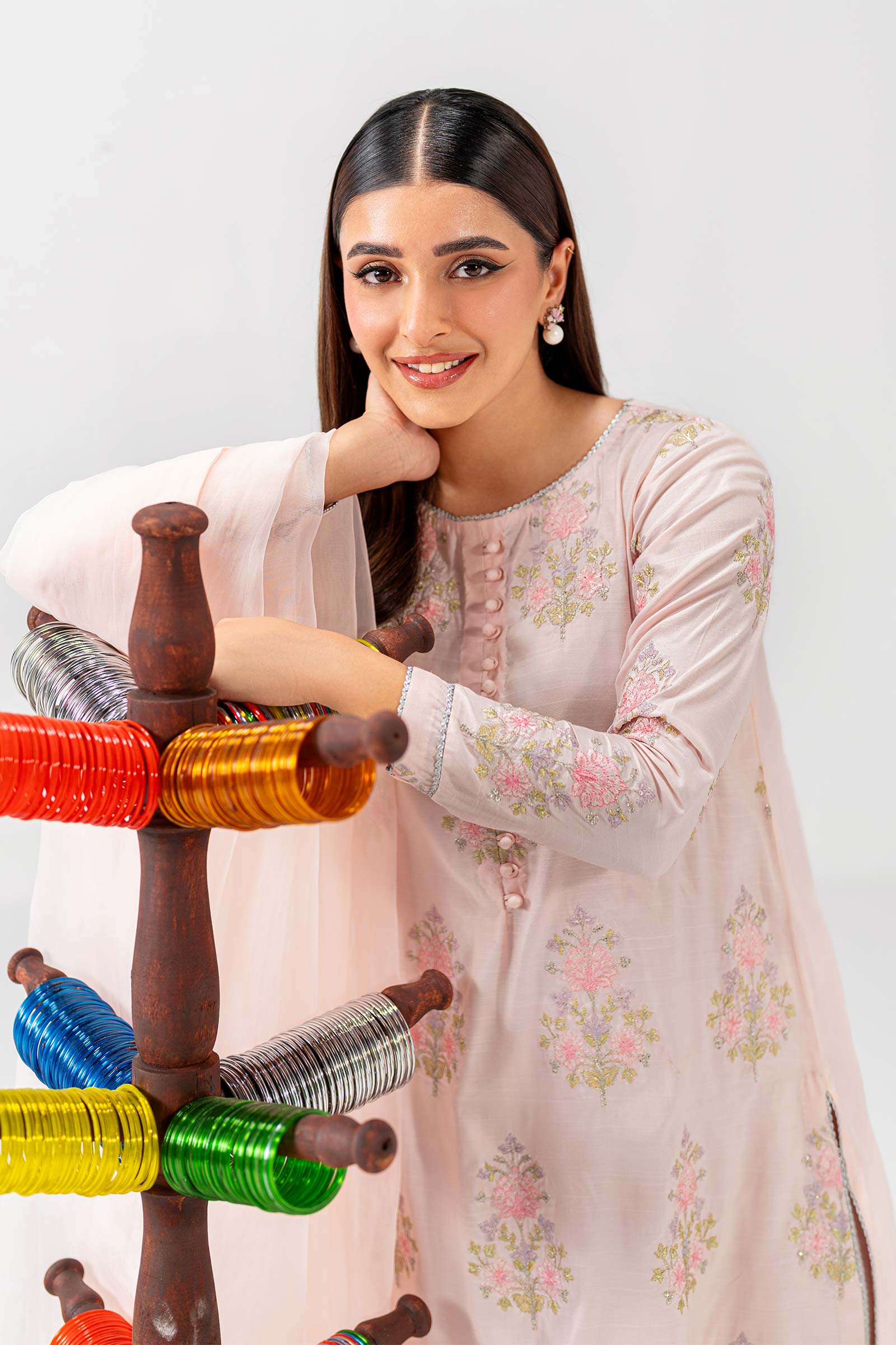 2 Pc Embroidered Raw Silk Suit - Image 2