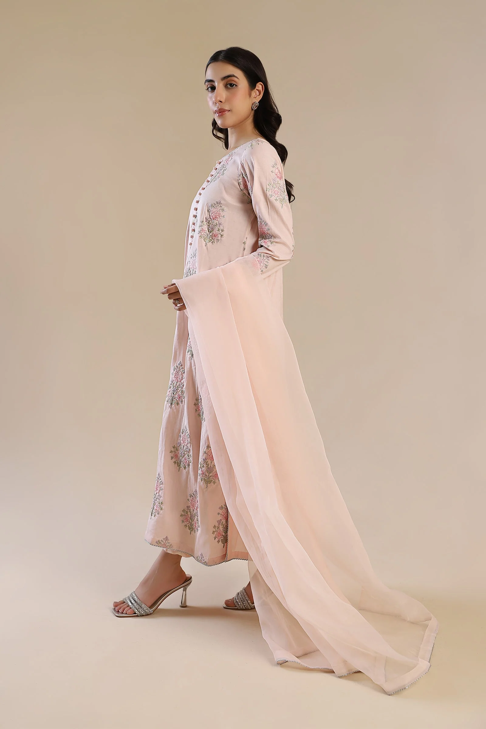 2 Pc Embroidered Raw Silk Suit - Image 9