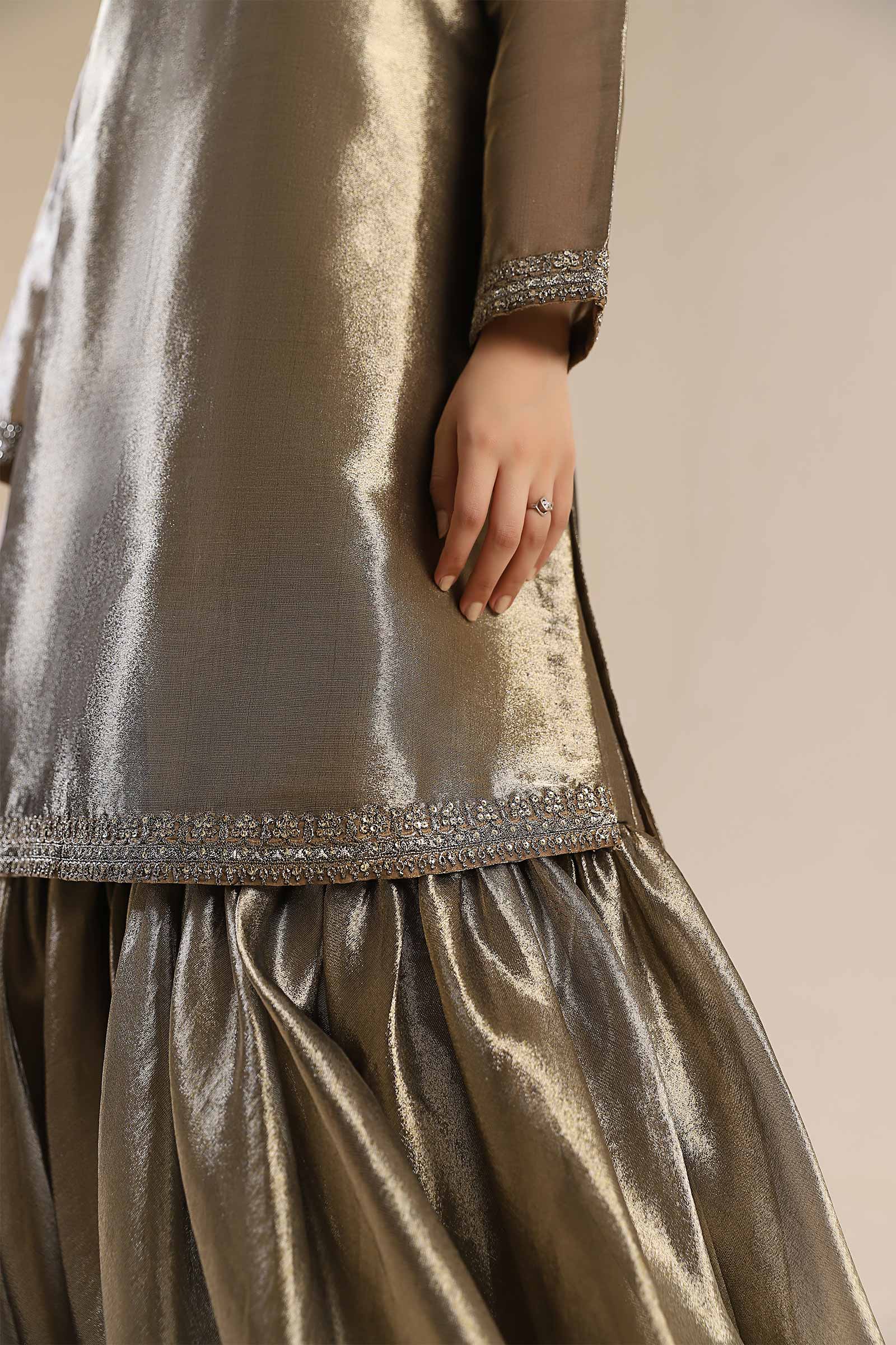 2 Pc Embroidered Tissue Suit - Image 7