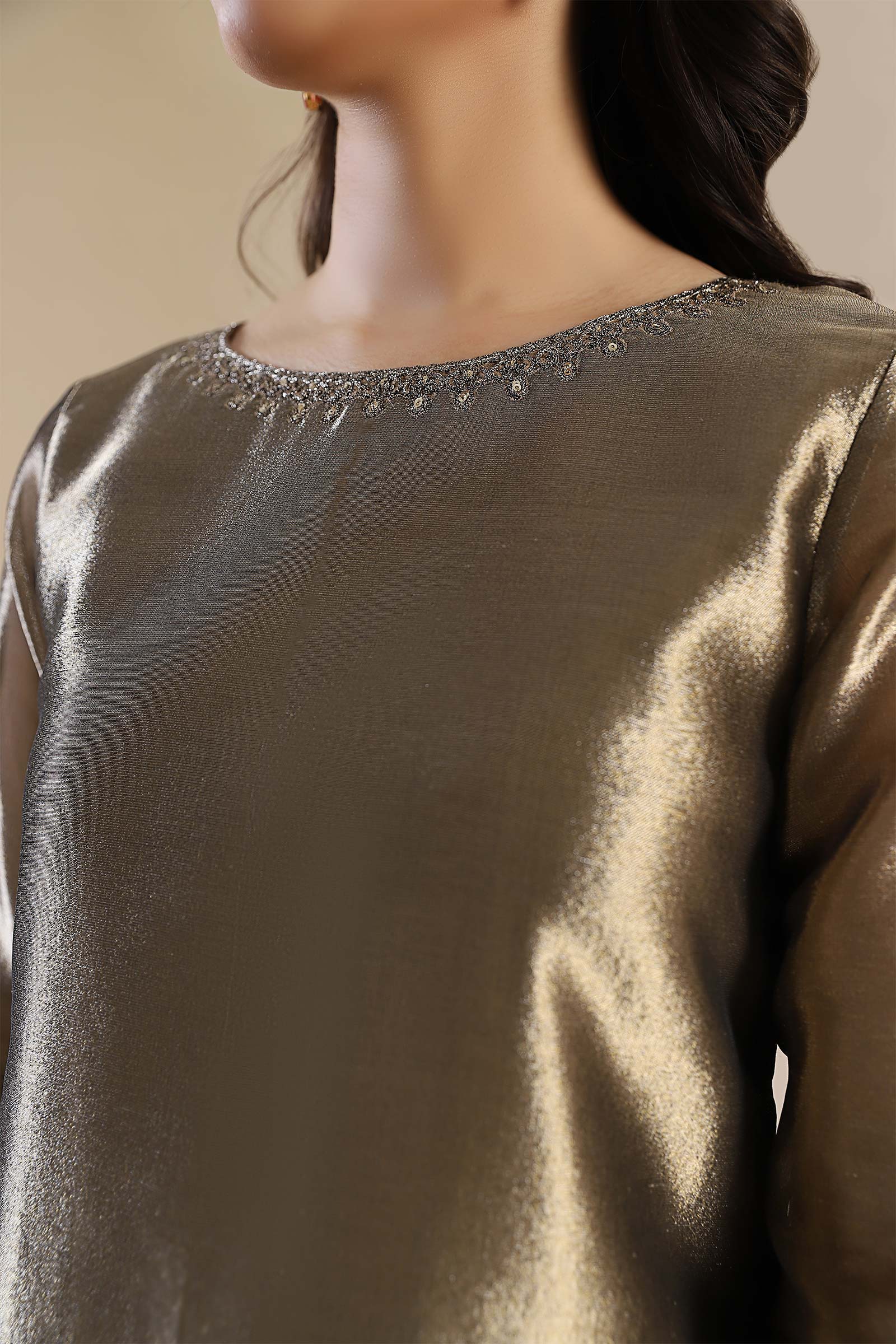 2 Pc Embroidered Tissue Suit - Image 8