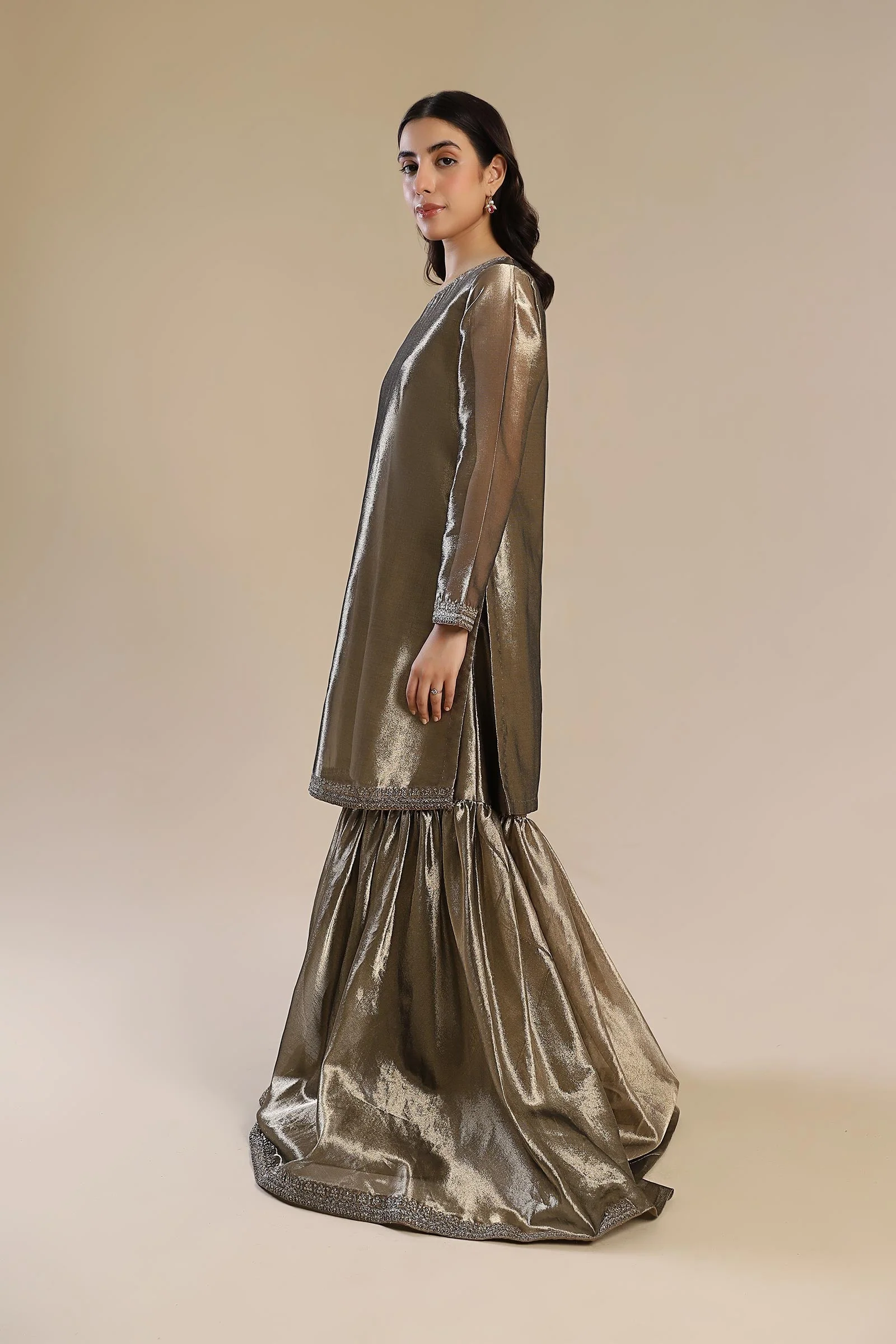 2 Pc Embroidered Tissue Suit - Image 9