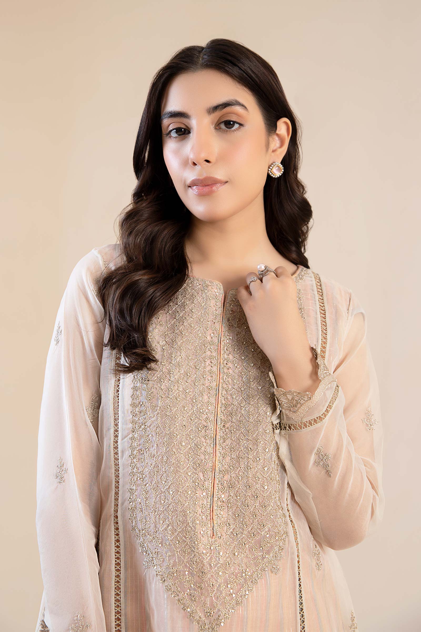 3 Pc Embroidered Organza Suit - Image 3
