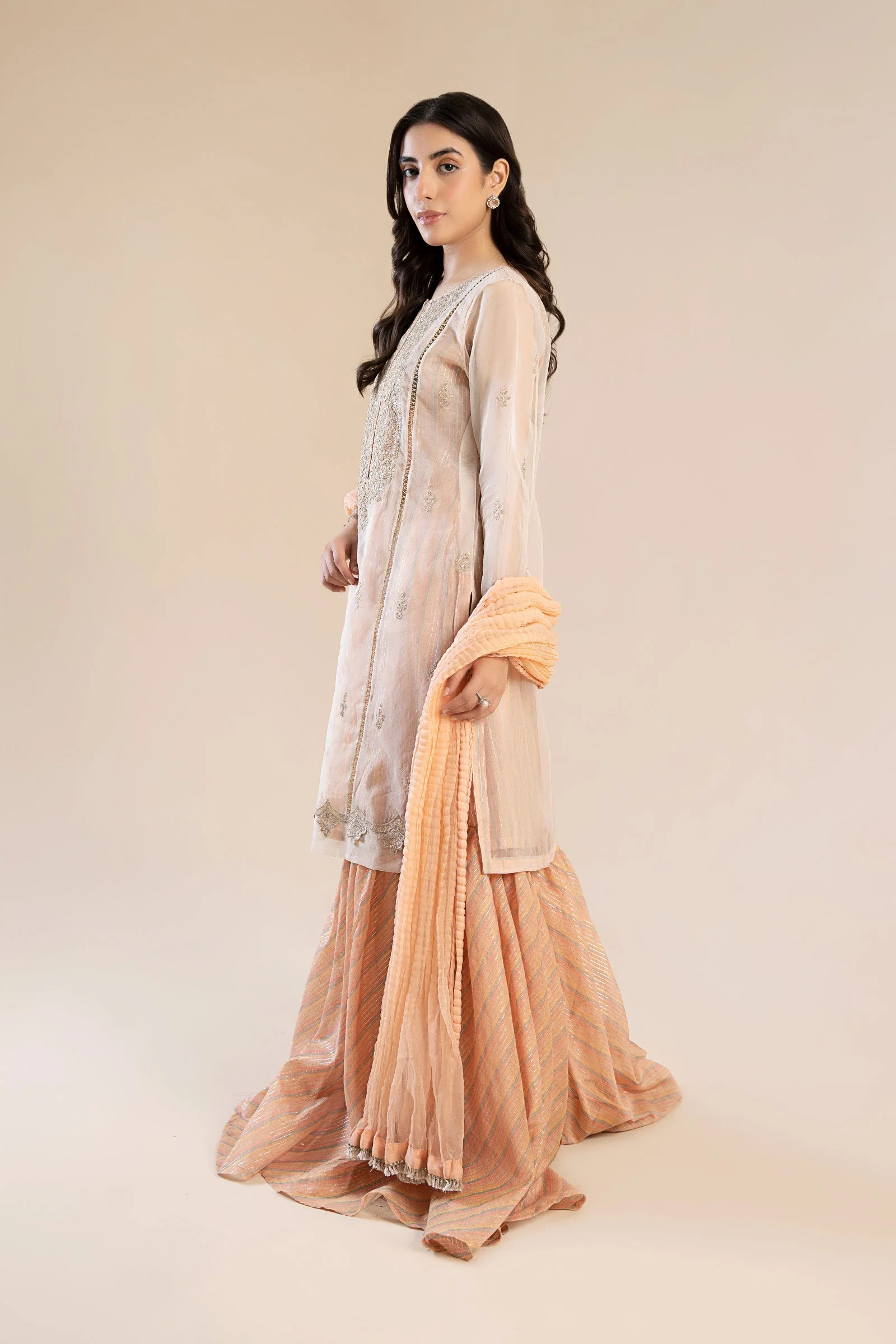 3 Pc Embroidered Organza Suit - Image 6