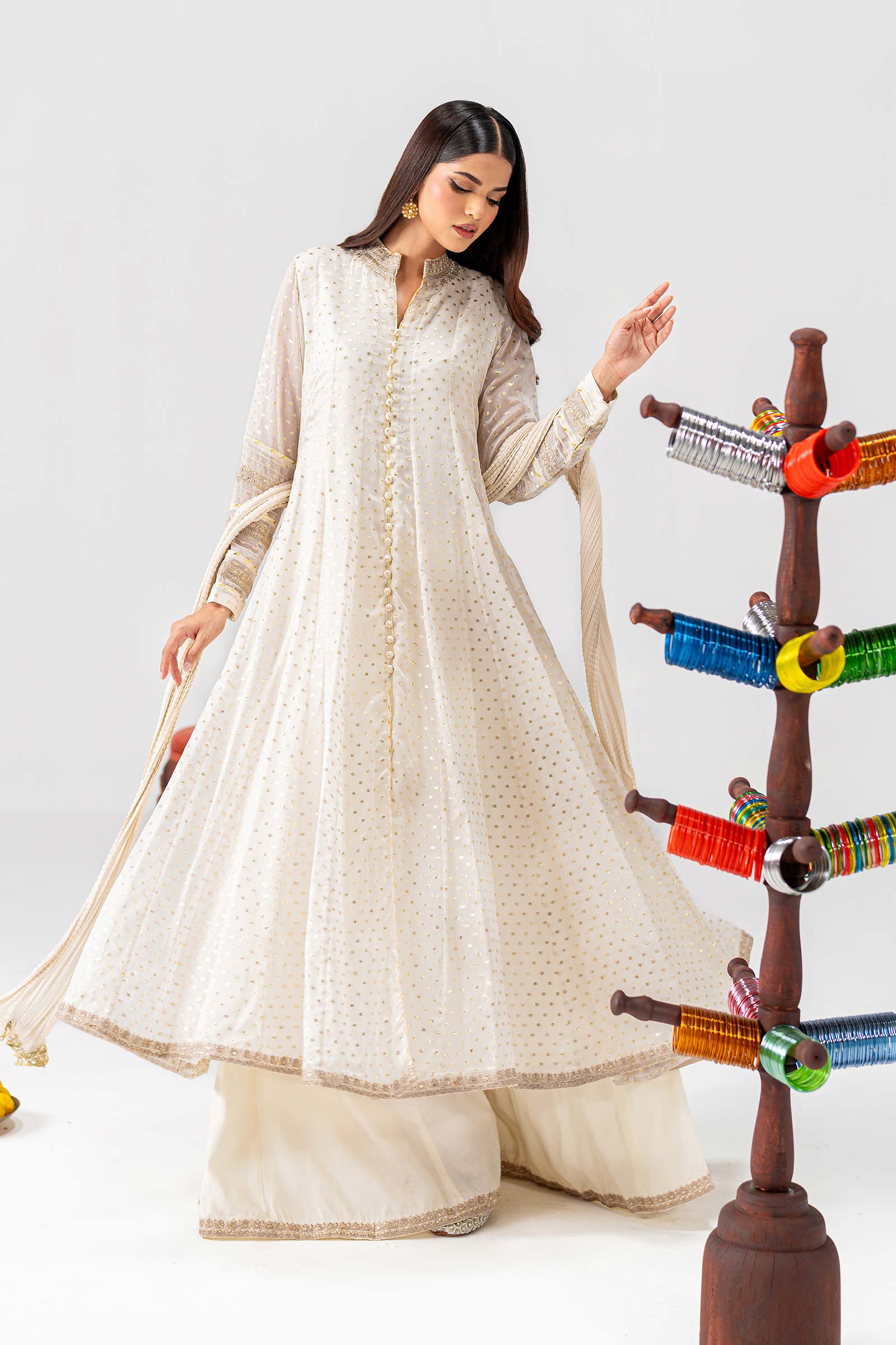 2 Pc Embroidered Organza Suit - Image 4
