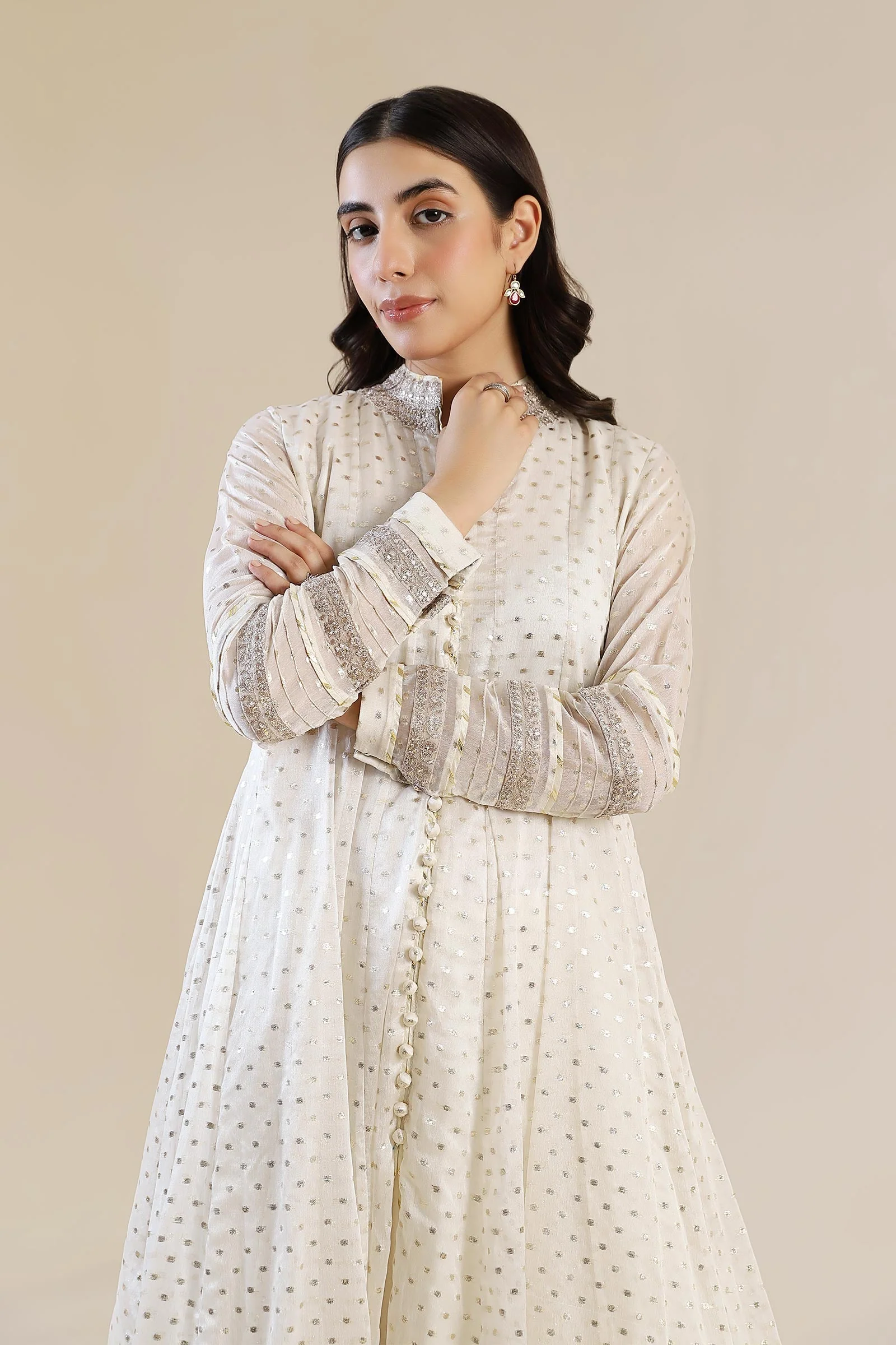 2 Pc Embroidered Organza Suit - Image 7