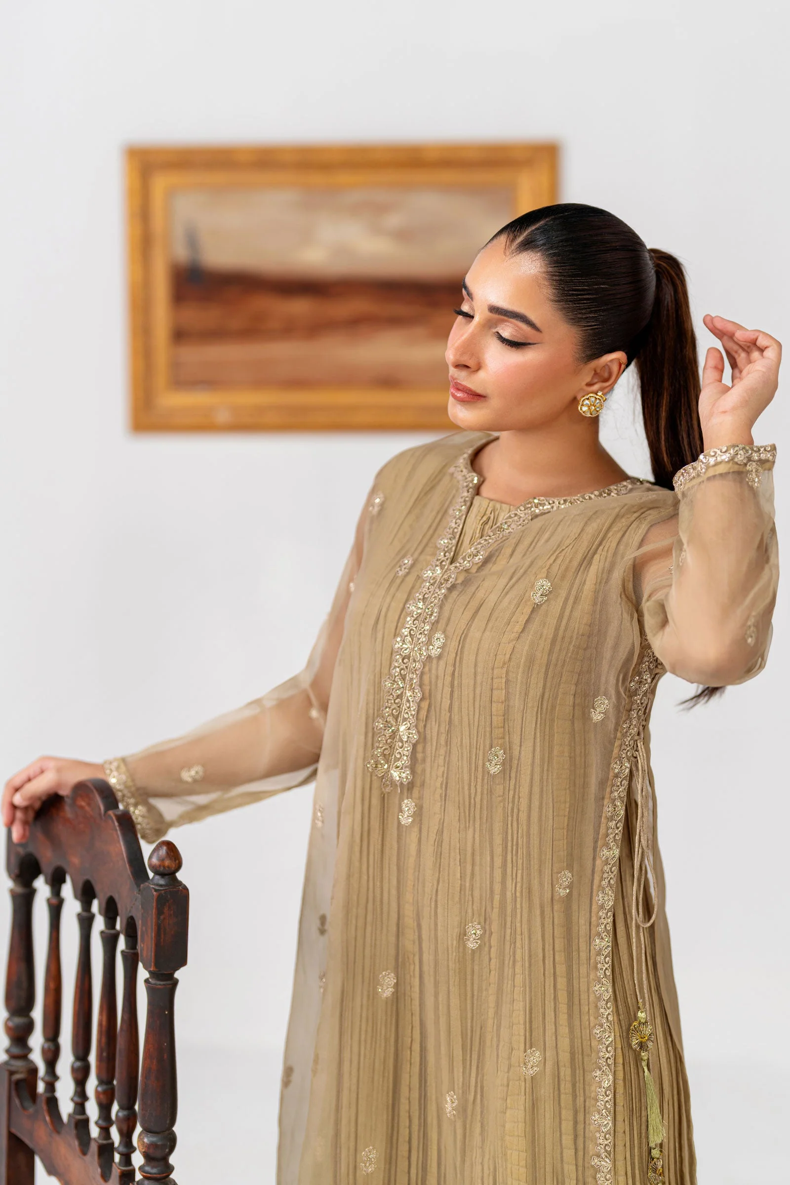 Embroidered Organza Shirt - Image 2