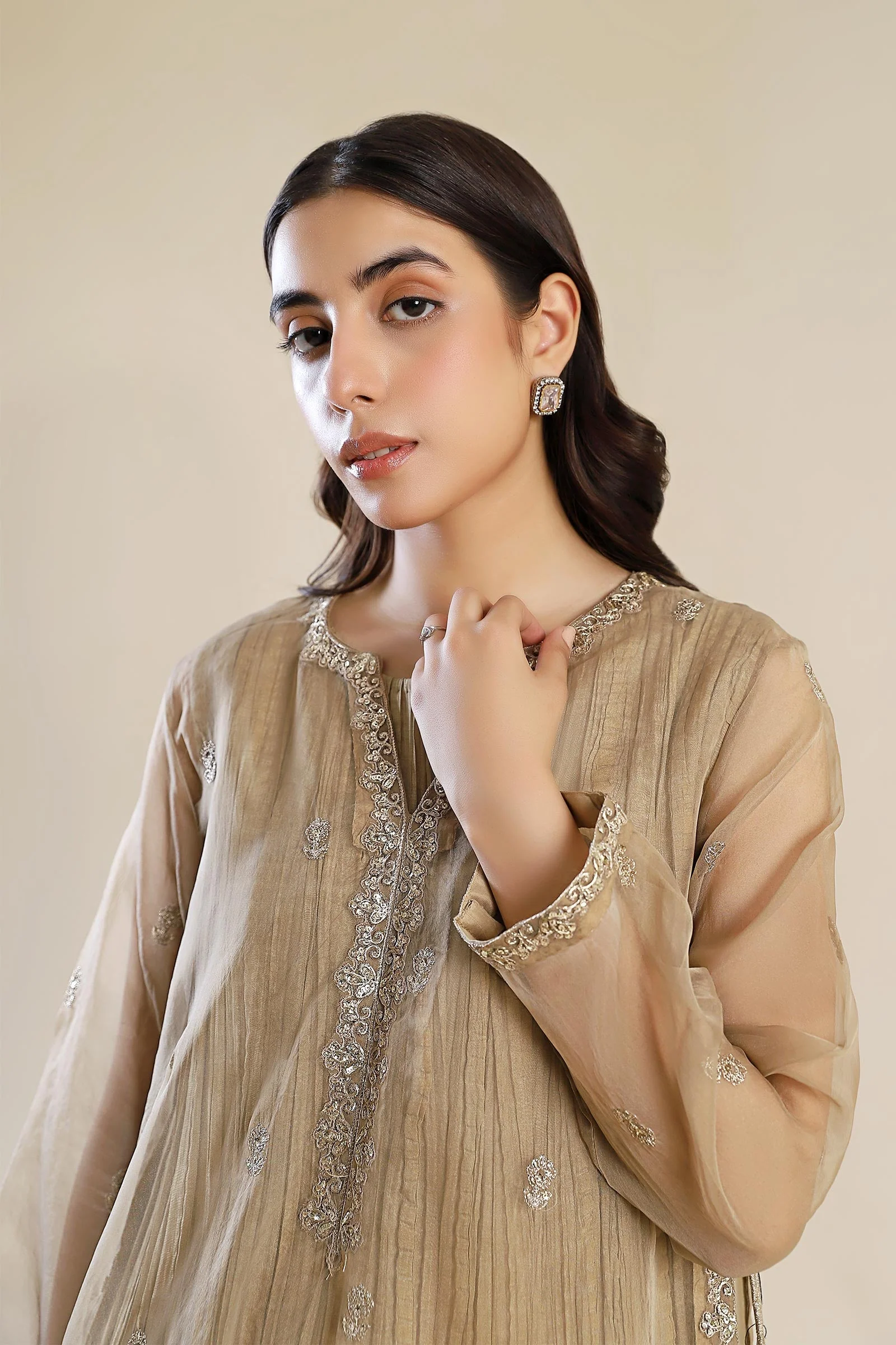 Embroidered Organza Shirt - Image 6