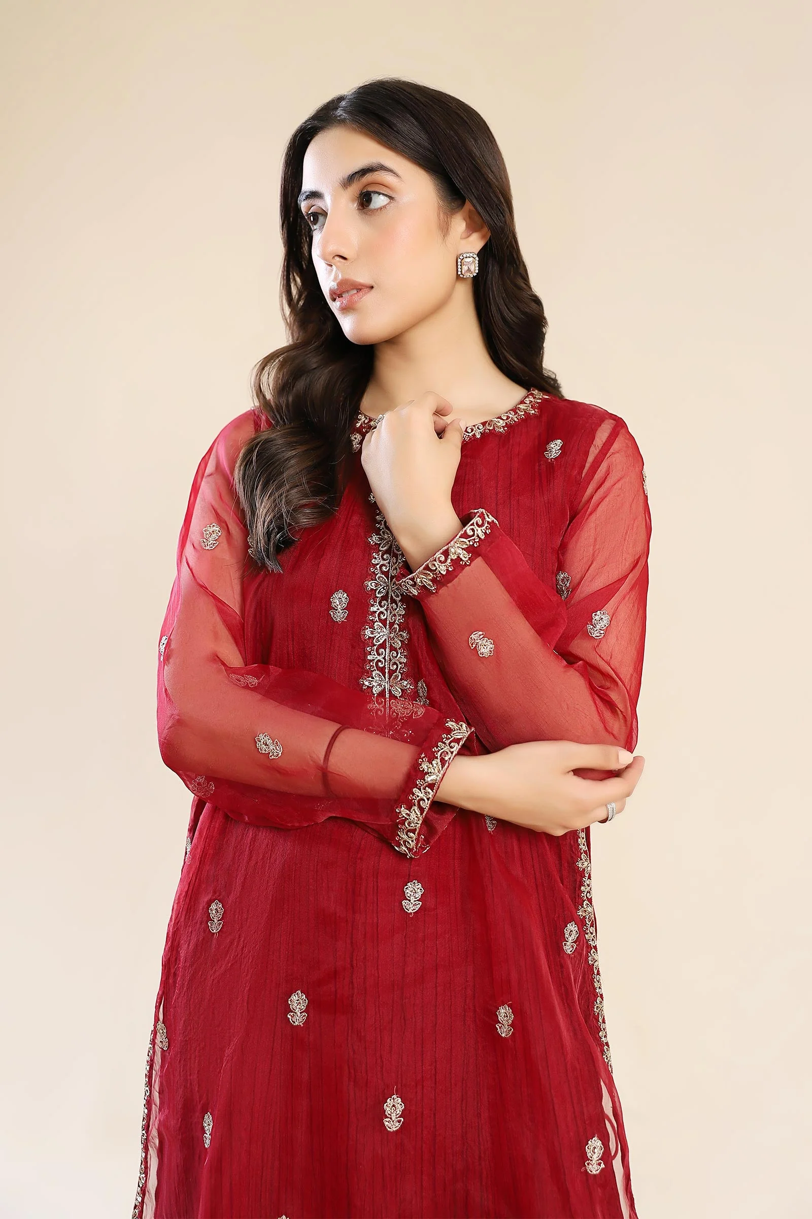 Embroidered Organza Shirt - Image 5