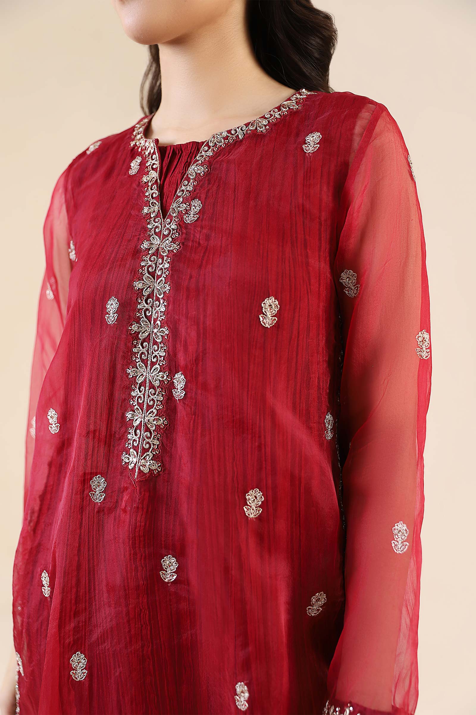 Embroidered Organza Shirt - Image 6