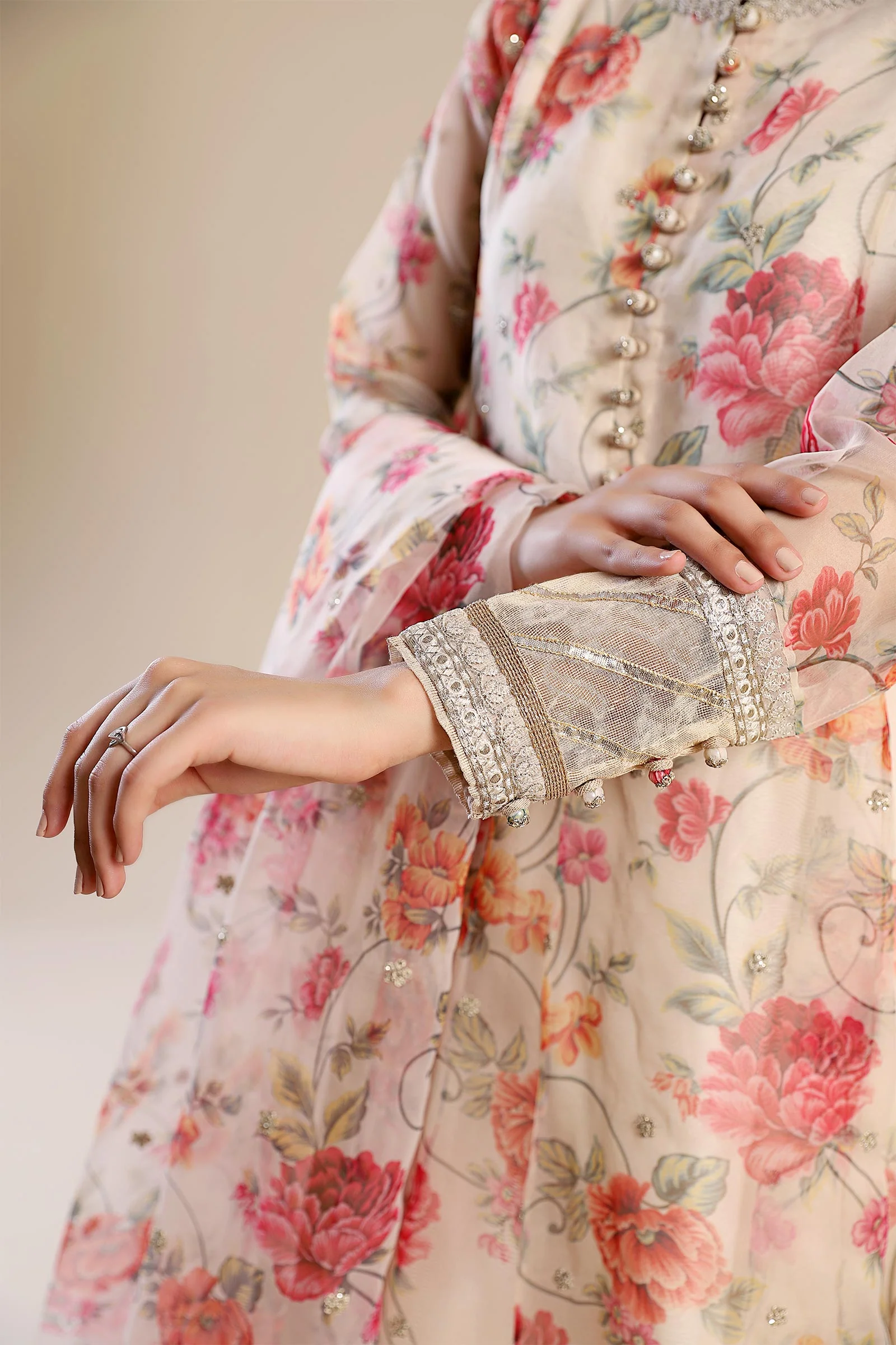 2 Pc Printed Organza Suit - Image 5