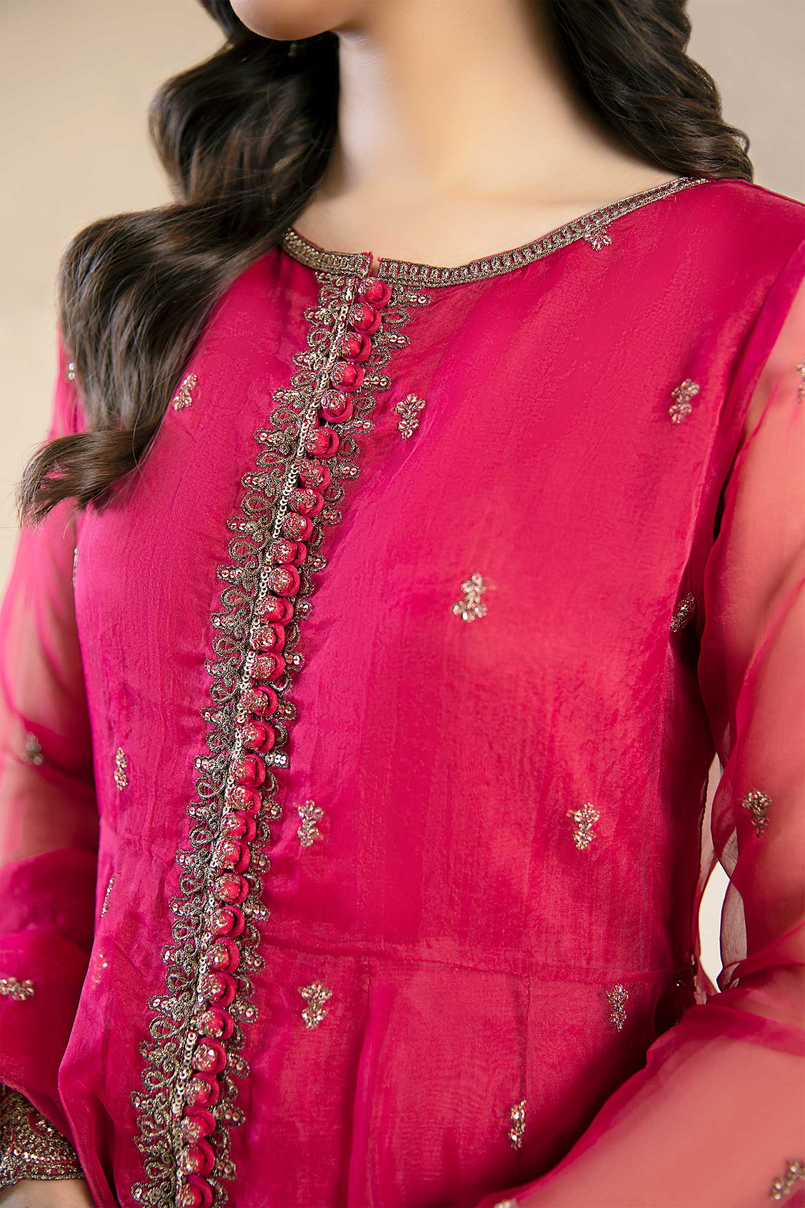 2 Piece Embroidered Poly Organza Suit - Image 5