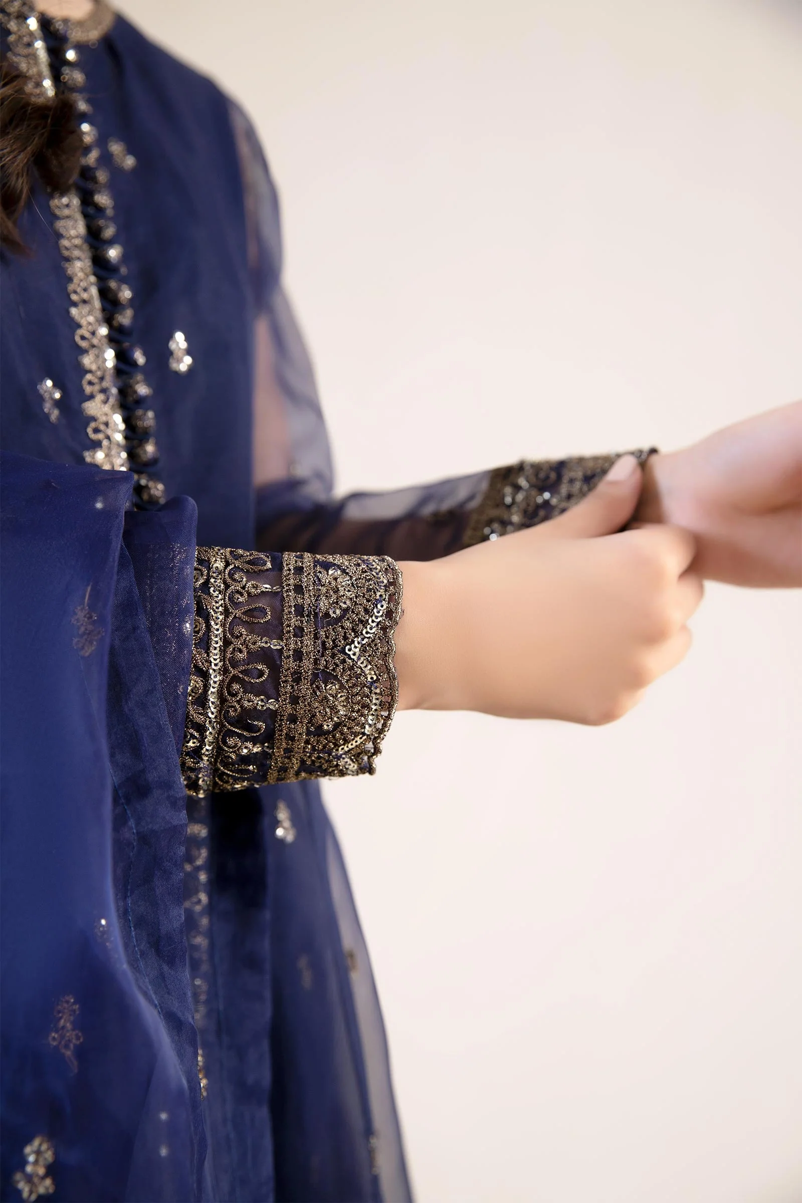 2 Piece Embroidered Poly Organza Suit - Image 5