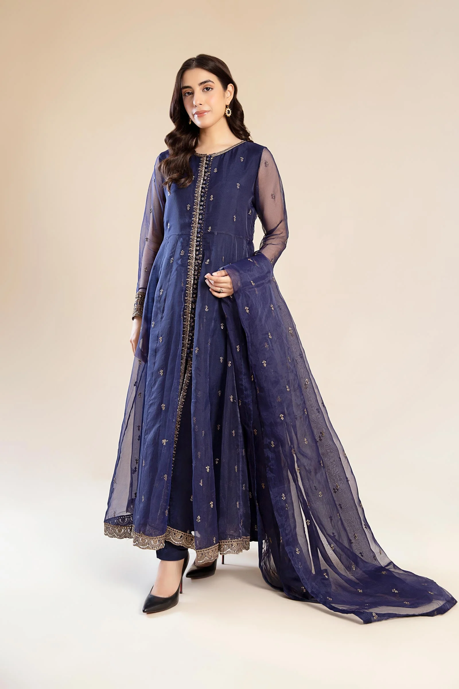 2 Piece Embroidered Poly Organza Suit - Image 6