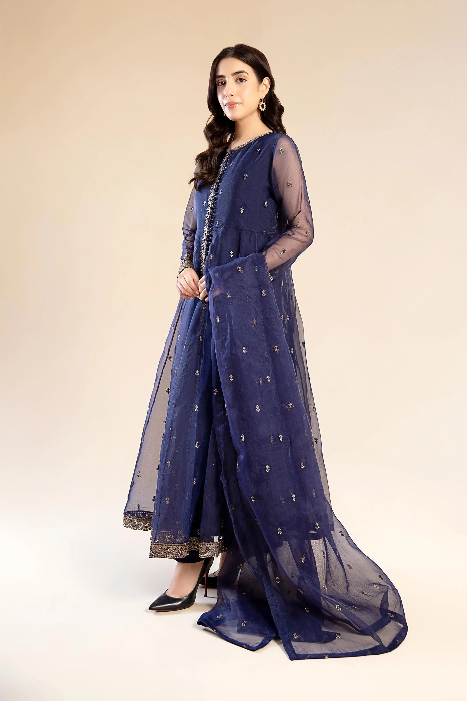 2 Piece Embroidered Poly Organza Suit - Image 9