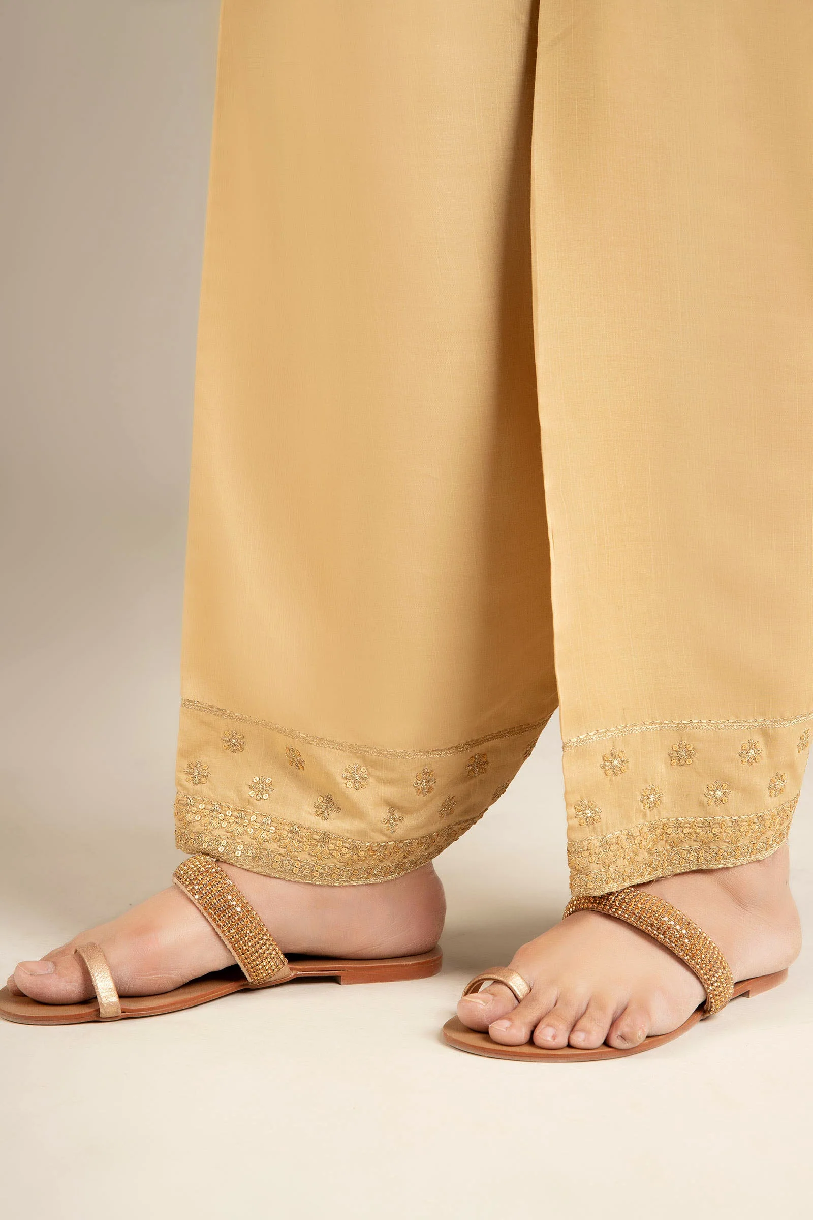 Embroidered Raw Silk Shalwar - Image 2