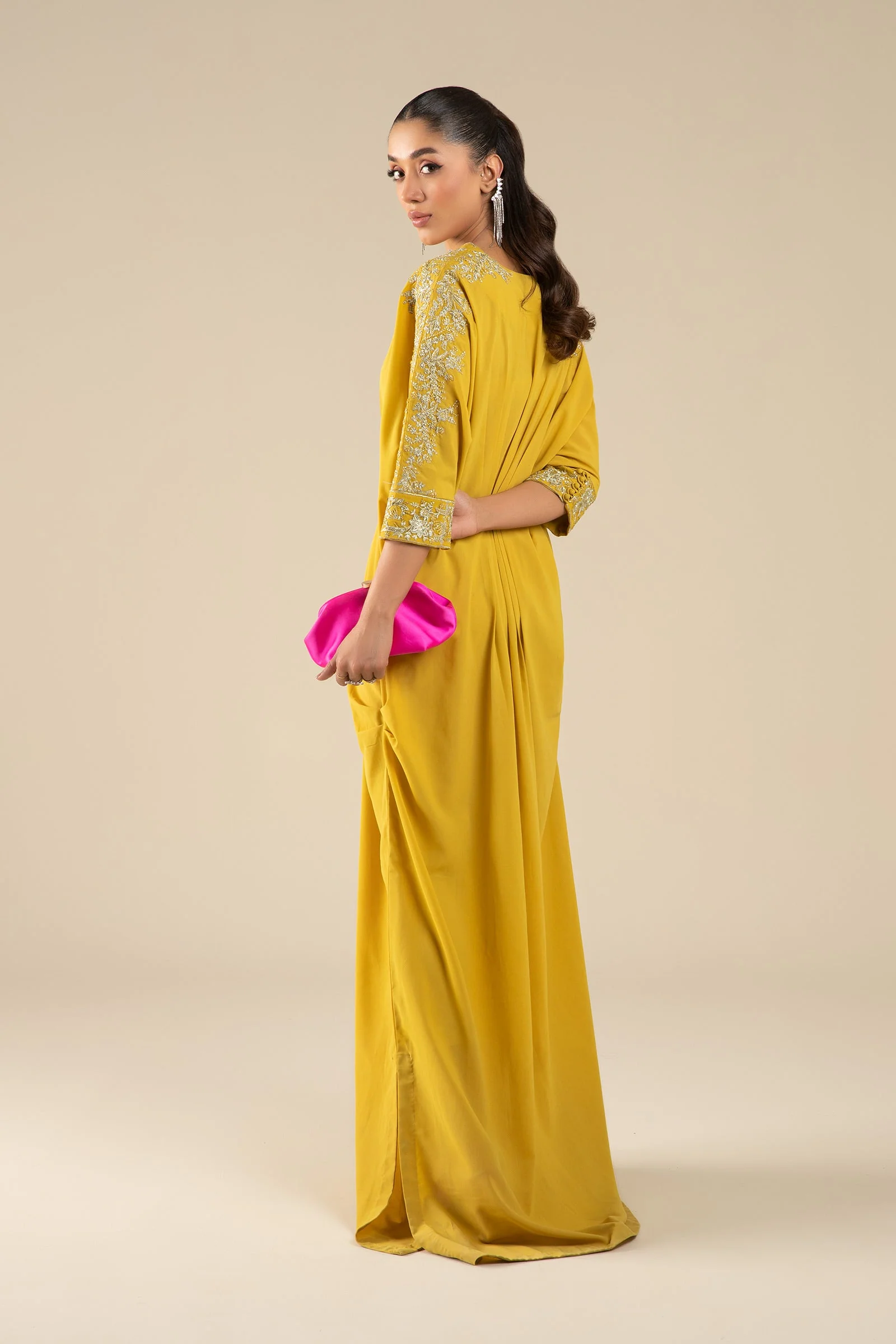 Embroidered Crepe Kaftan - Image 4