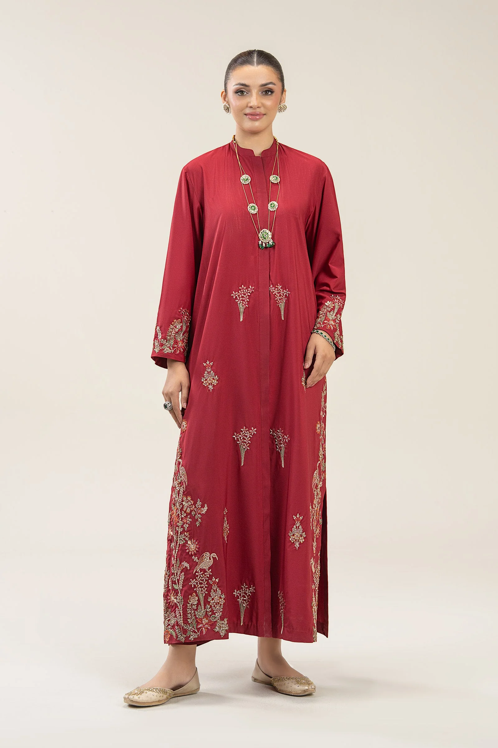 Embroidered Crepe Kaftan
