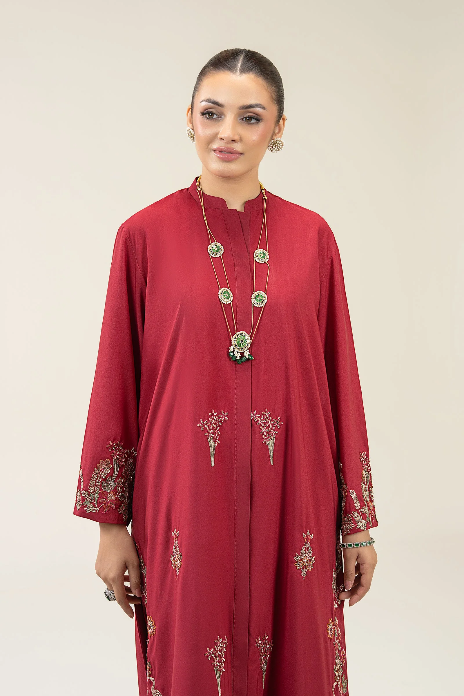 Embroidered Crepe Kaftan - Image 2