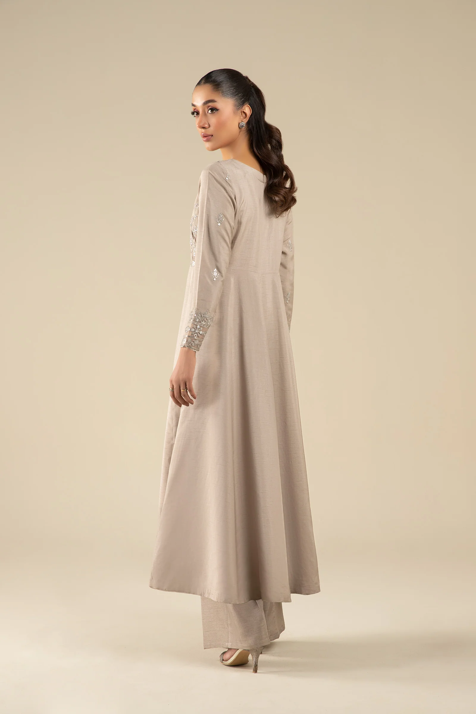 Embroidered Raw Silk Pishwas - Image 5
