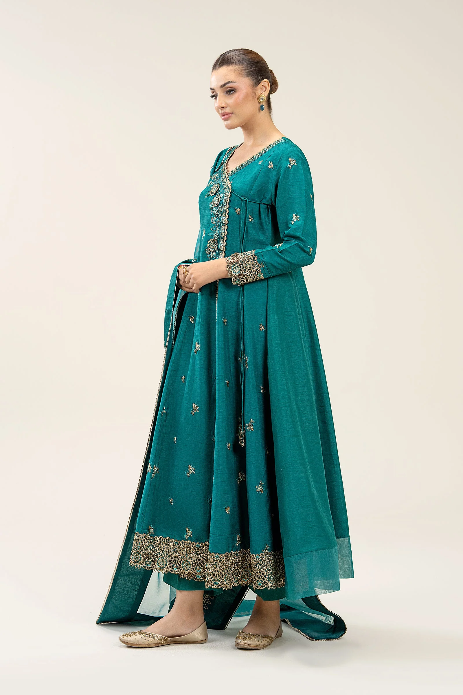 2 Pc Embroidered Raw Silk Suit - Image 3