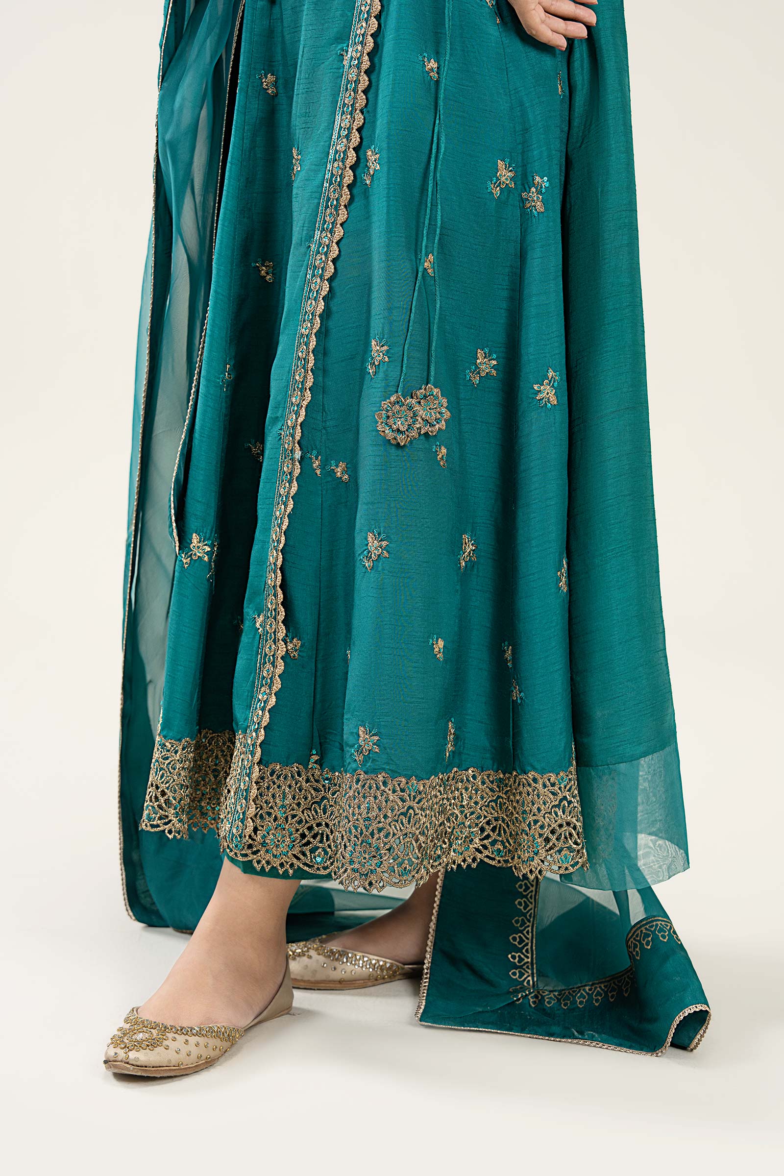 2 Pc Embroidered Raw Silk Suit - Image 5