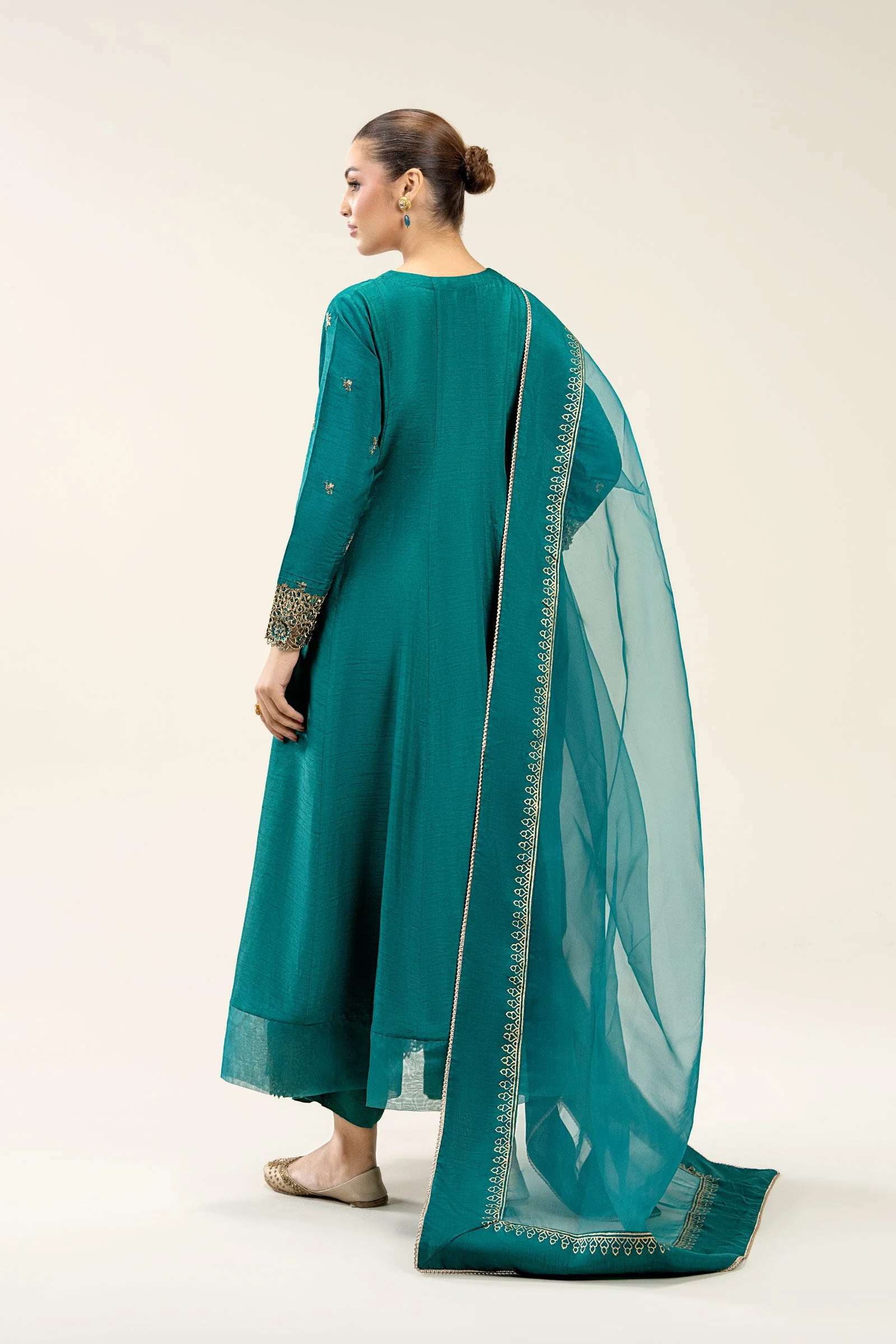 2 Pc Embroidered Raw Silk Suit - Image 7