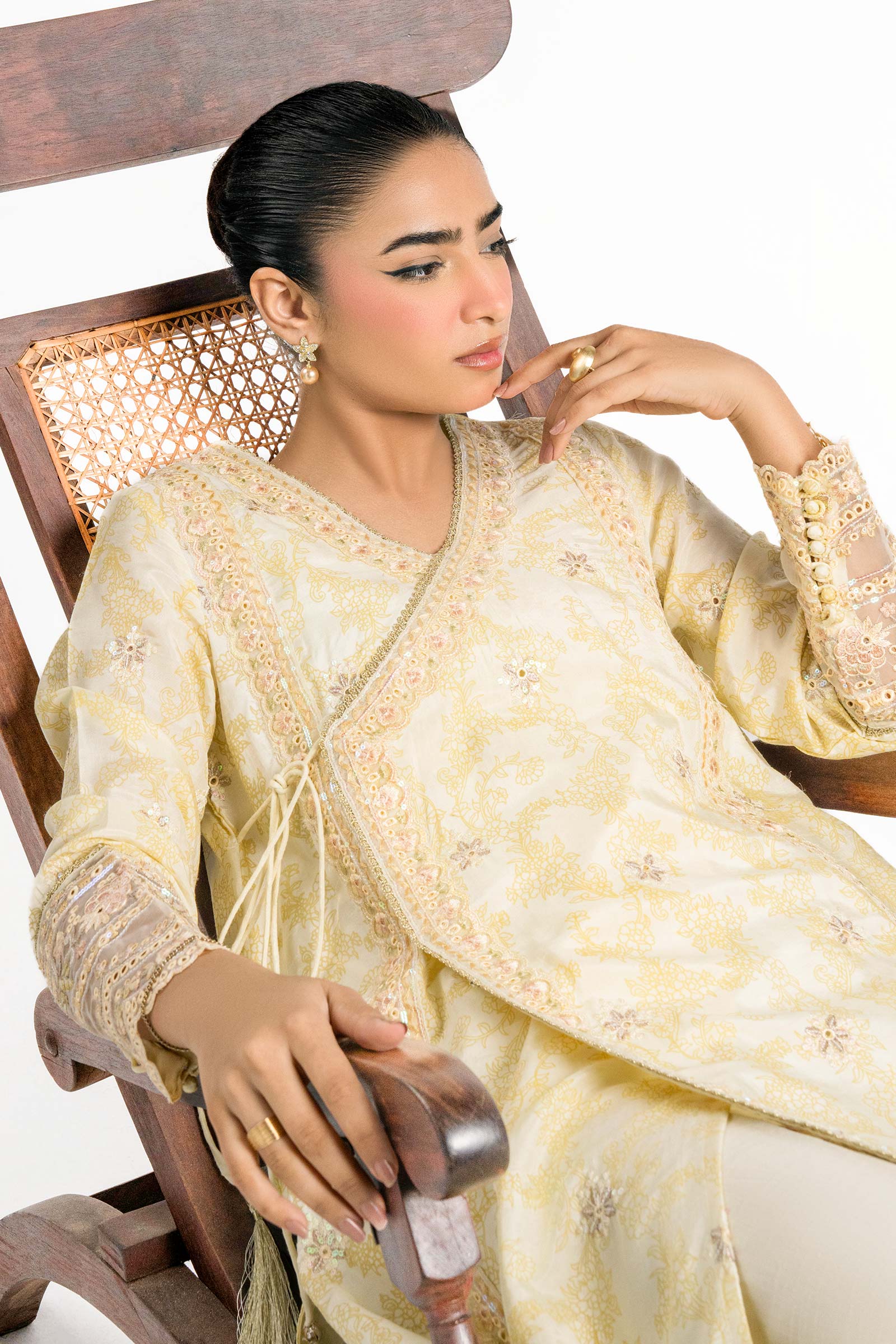 2 Pc Embroidered Raw Silk Suit - Image 2
