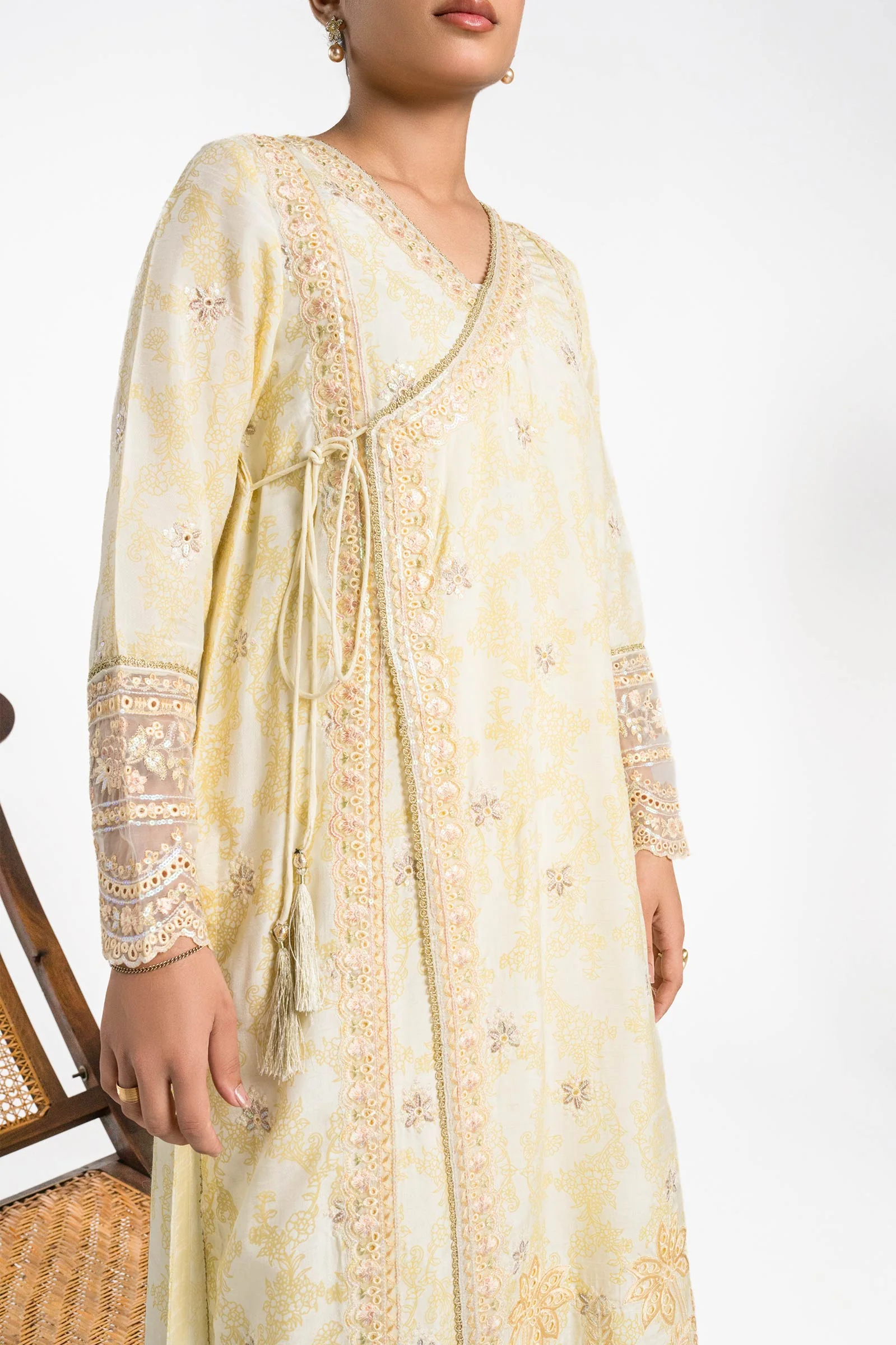 2 Pc Embroidered Raw Silk Suit - Image 4